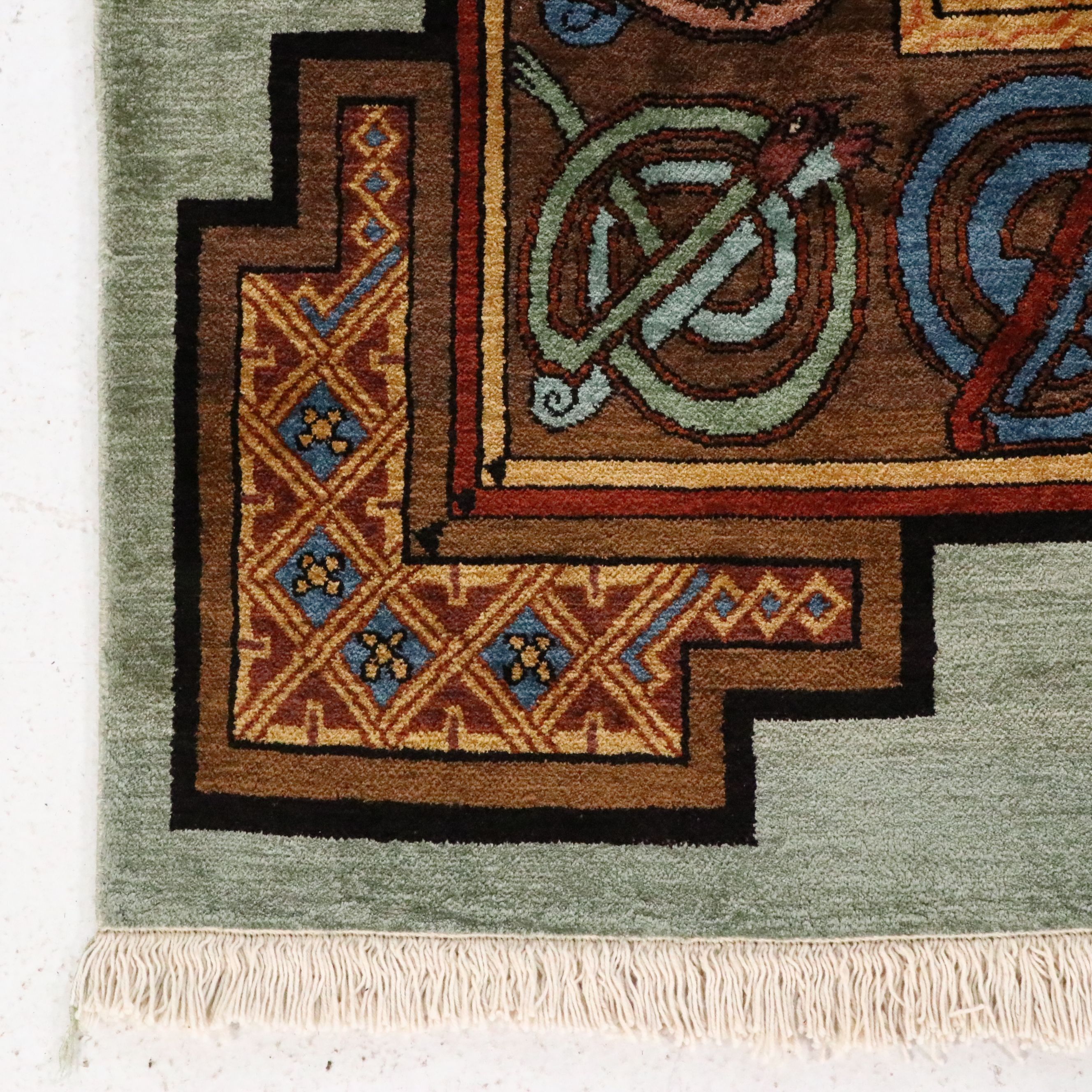 4'1 x 6'8 Hand-Knotted Persian Pictorial Wool and Silk Blend Area Rug