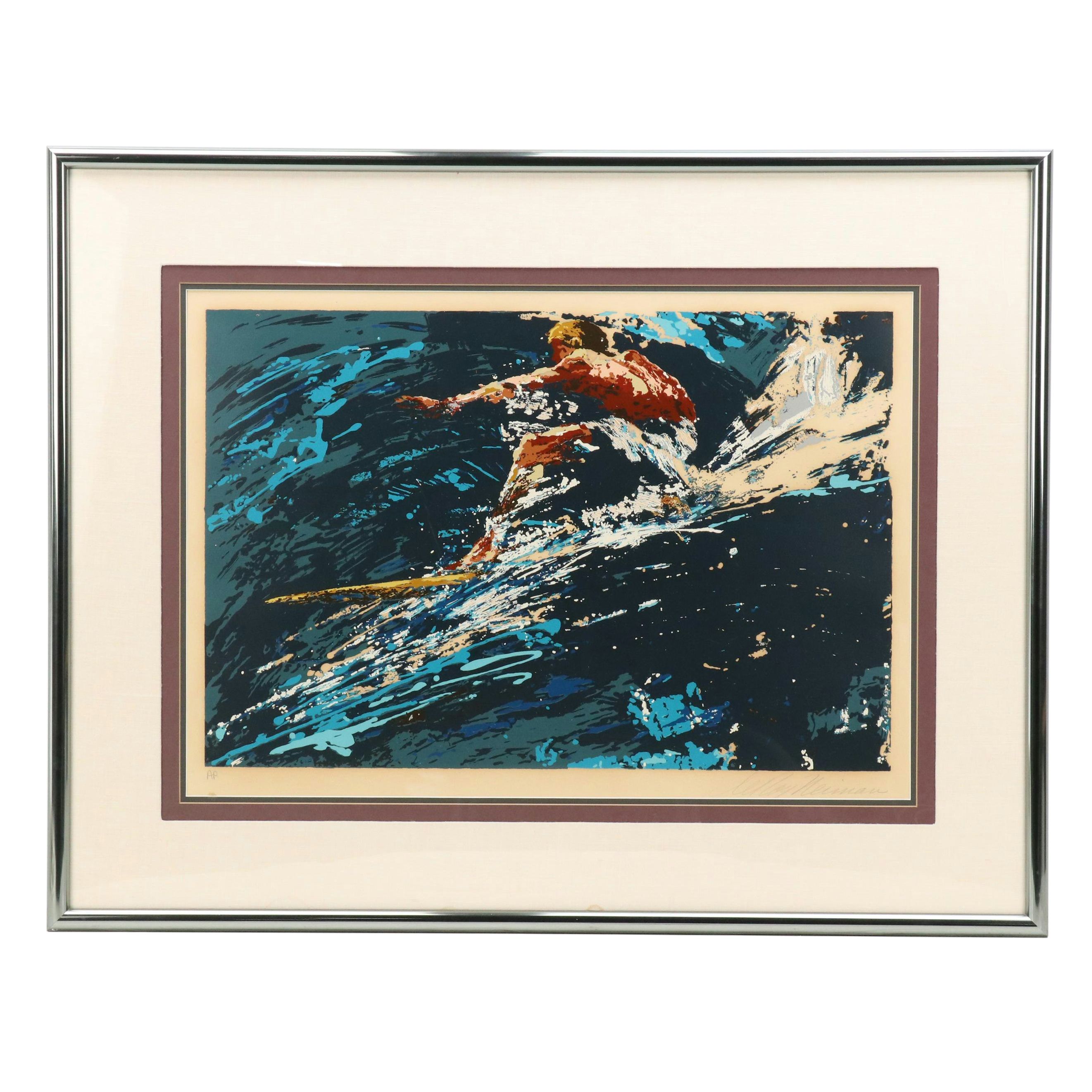 Leroy Neiman Signed Serigraph "Surfer," 1973
