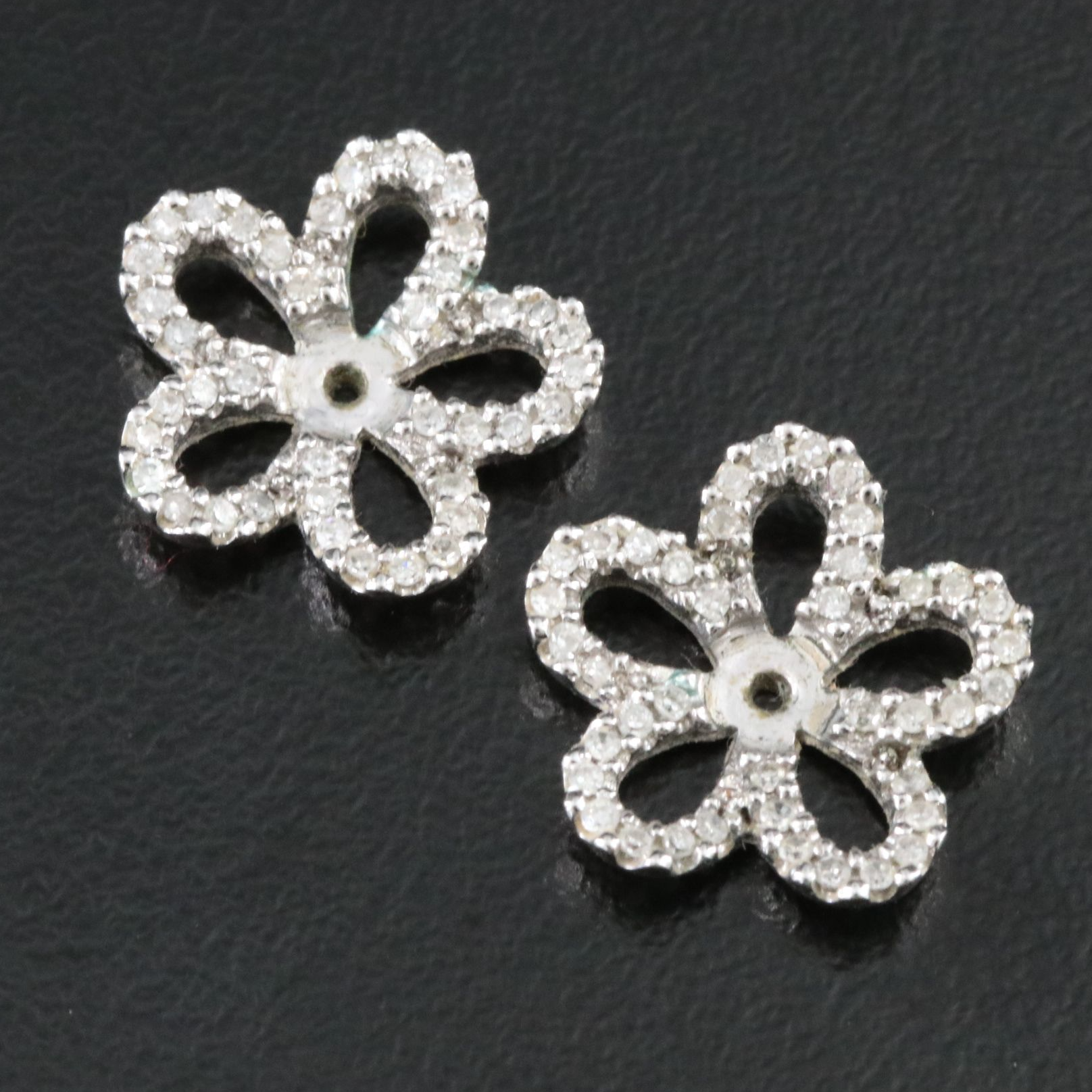 14K 0.40 CTW Diamond Flower Stud Earring Enhancers
