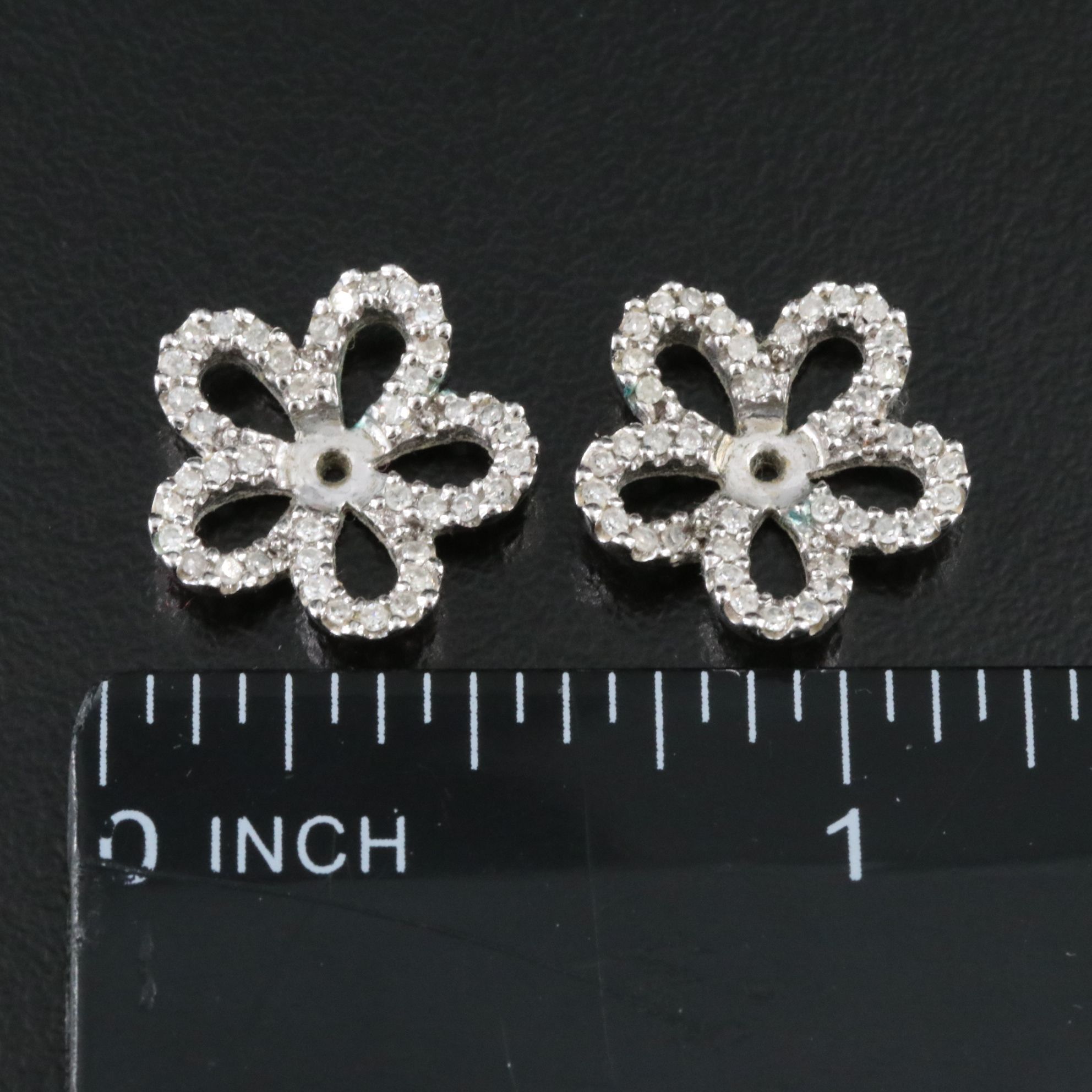 14K 0.40 CTW Diamond Flower Stud Earring Enhancers