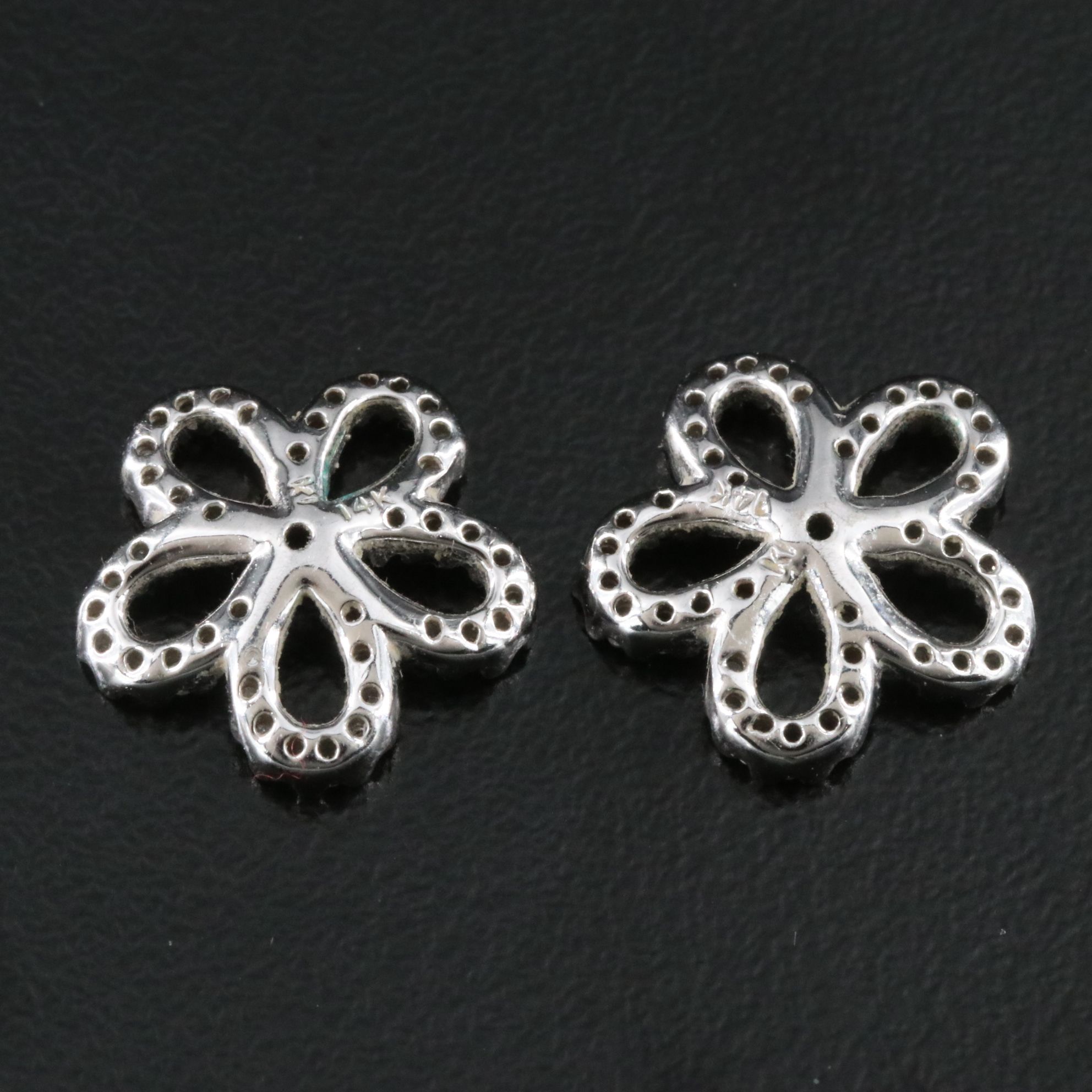 14K 0.40 CTW Diamond Flower Stud Earring Enhancers