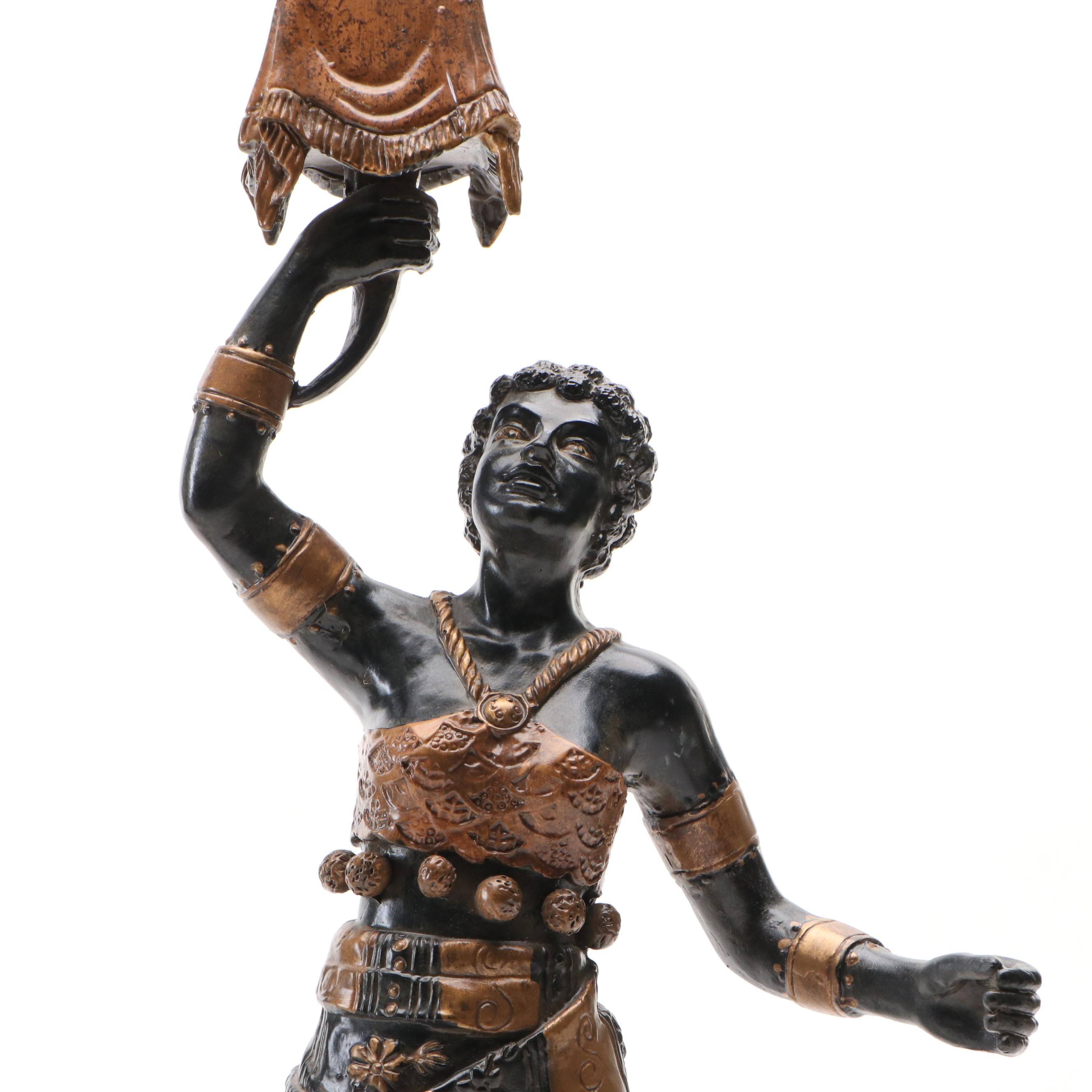 Venetian Style Blackamoor Footed Candlesticks