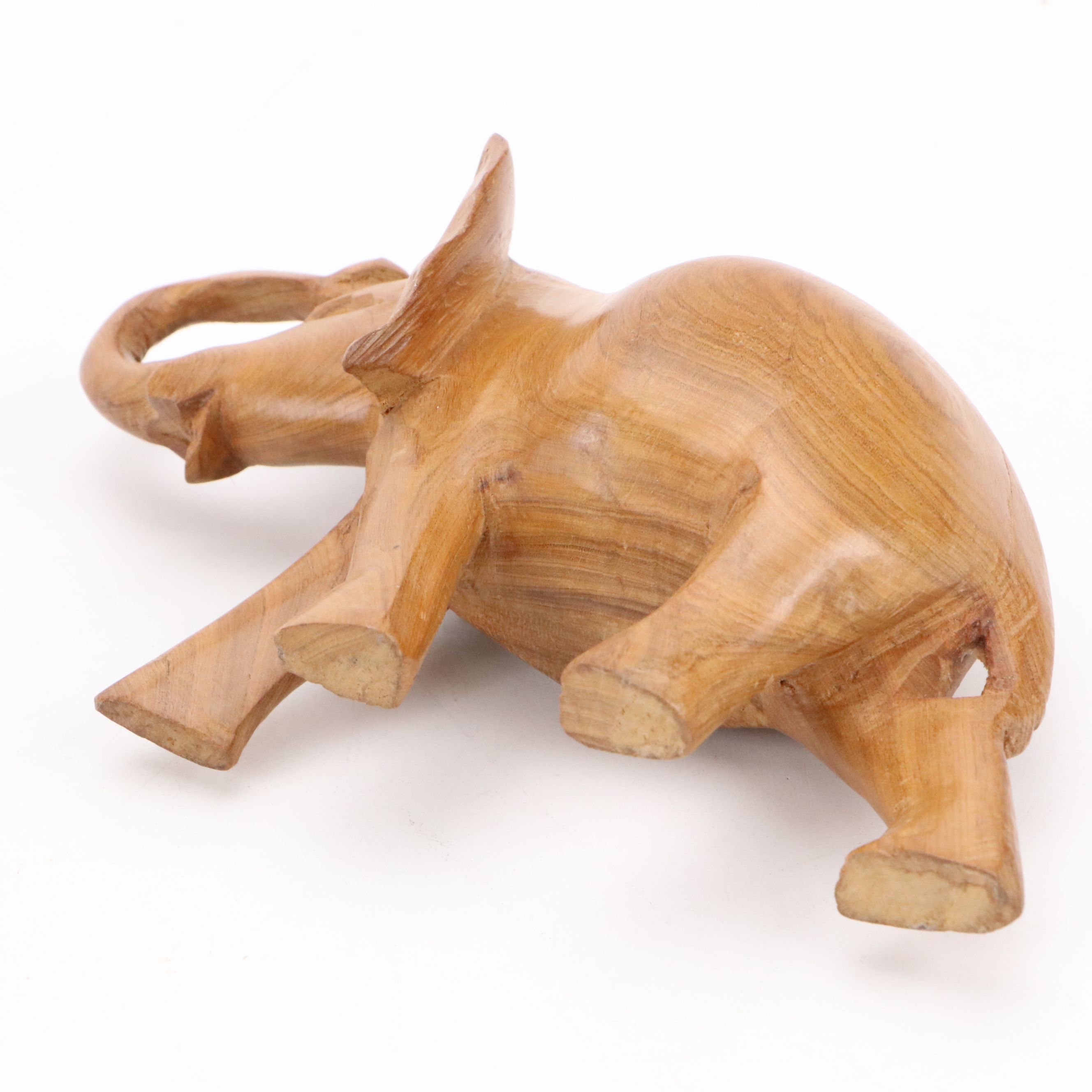 Wrapped Leather Camel and Carved Wood African Wildlife