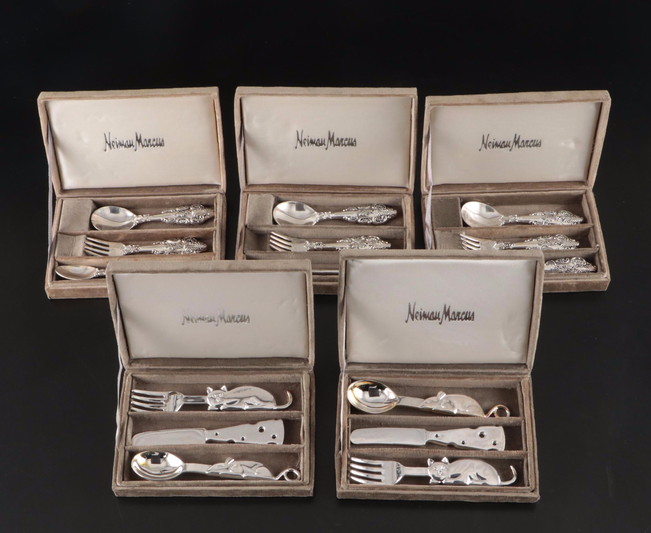 Godinger Figural and Floral Handle Silver Plate Flatware