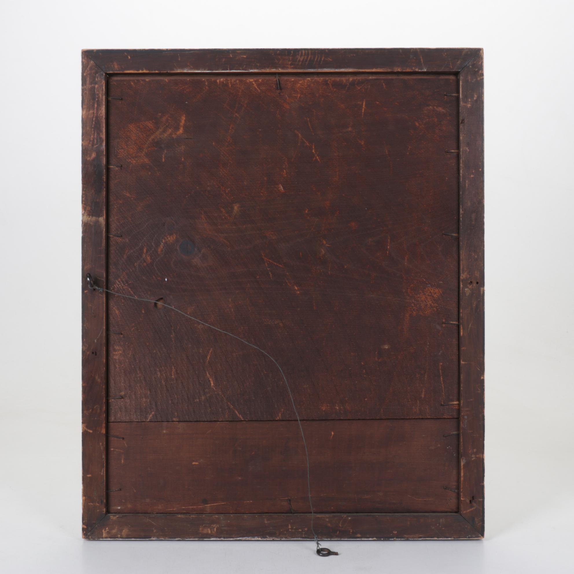 Pastel Portrait of Victorian Woman Holding Pearl Strand, Mid-20th Century