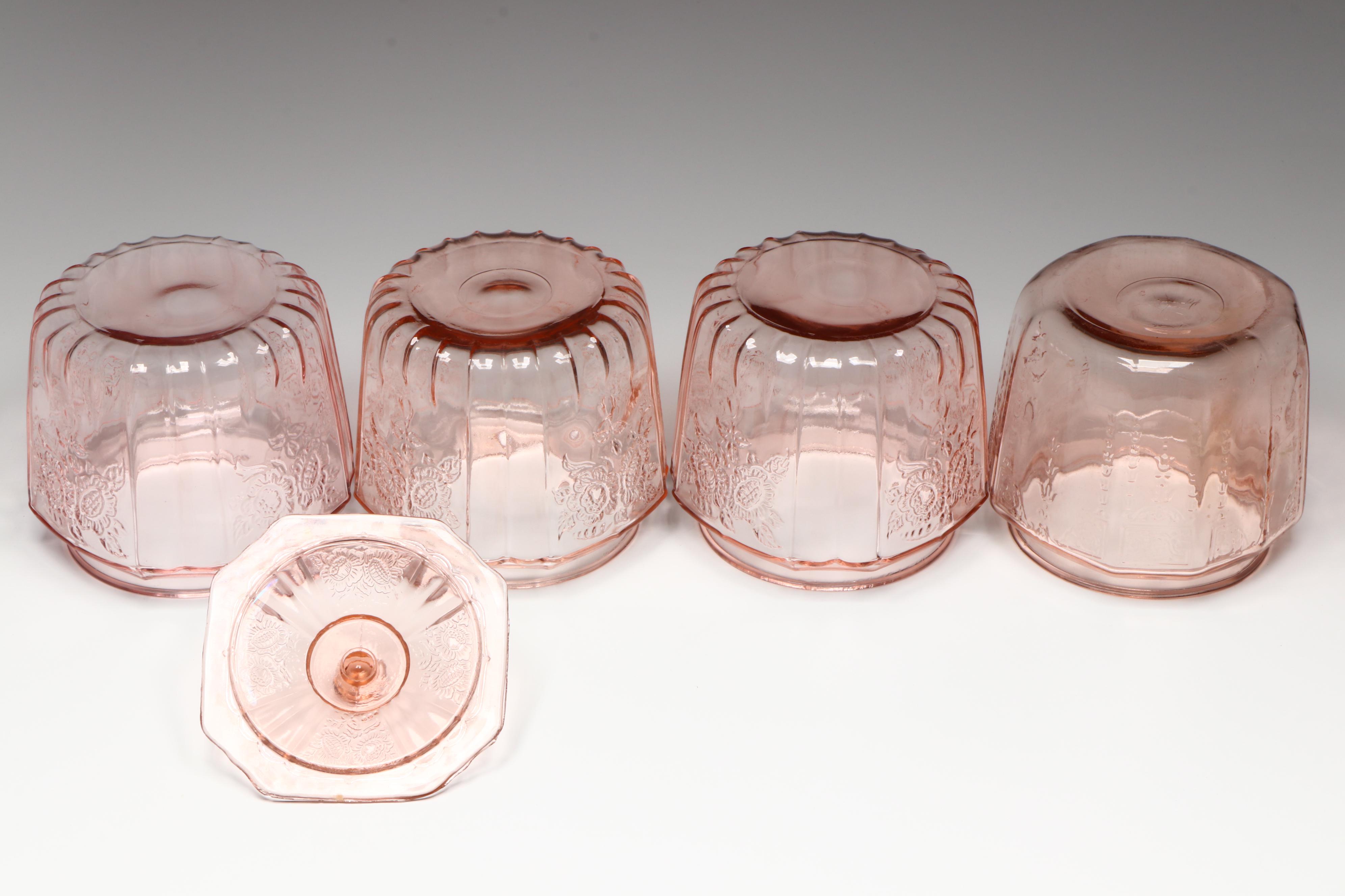 Anchor Hocking "Princess Pink" Cookie Jars and Other Depression Glass Tableware