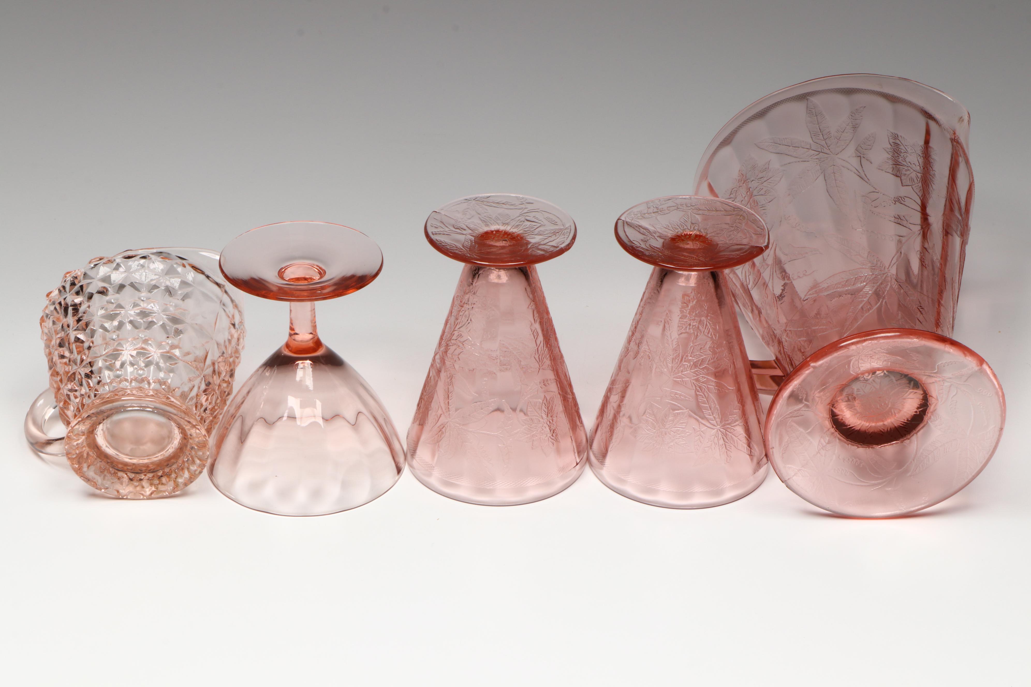 Anchor Hocking "Princess Pink" Cookie Jars and Other Depression Glass Tableware