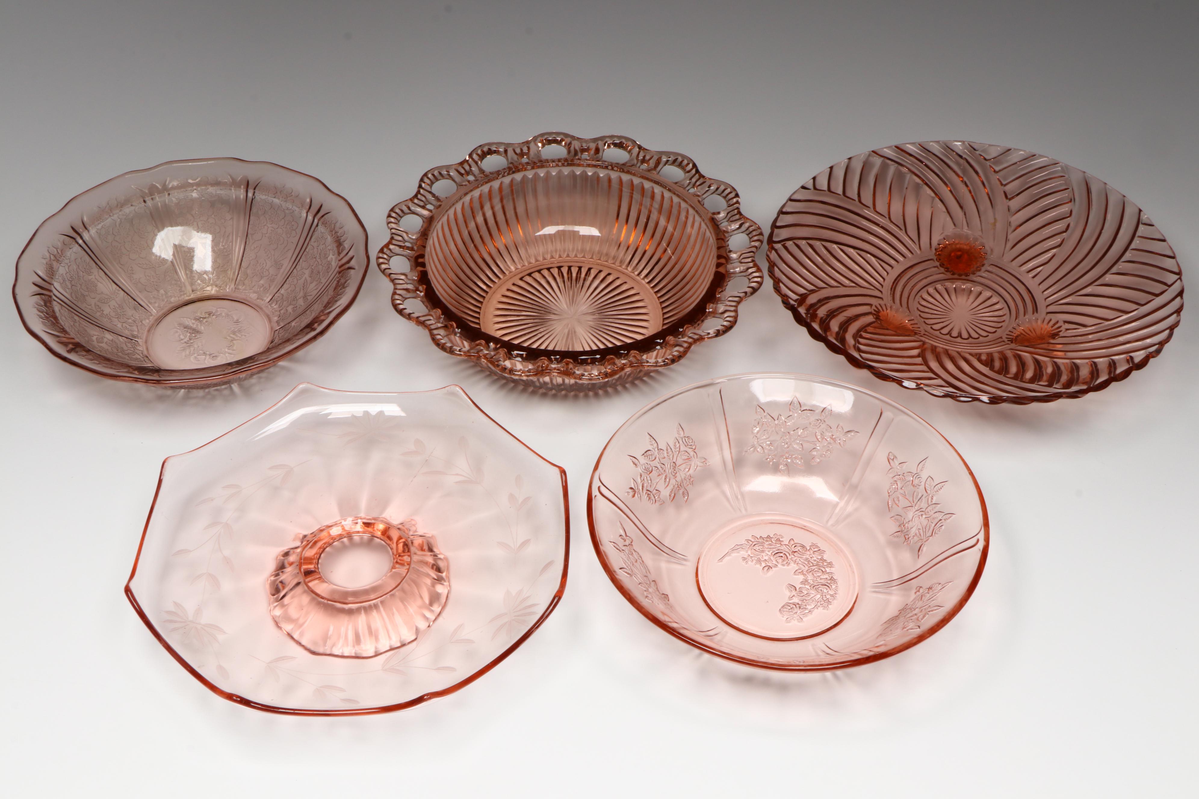 Anchor Hocking "Princess Pink" Cookie Jars and Other Depression Glass Tableware