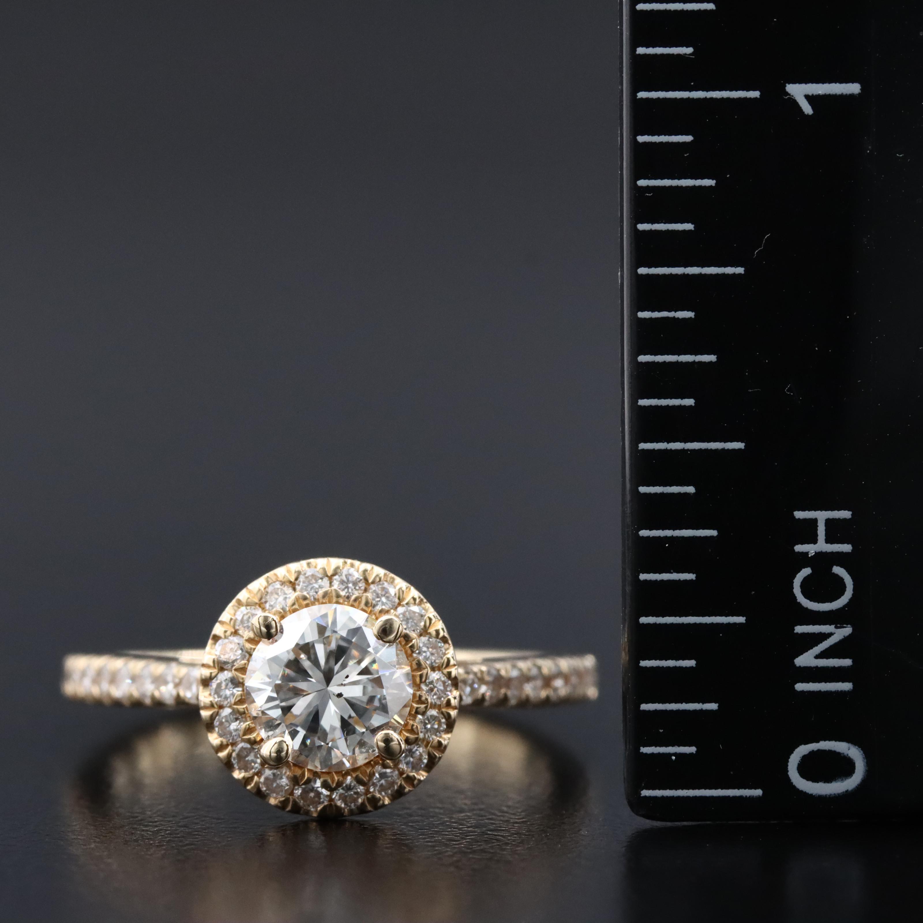 14K 1.15 CTW Diamond Halo Ring