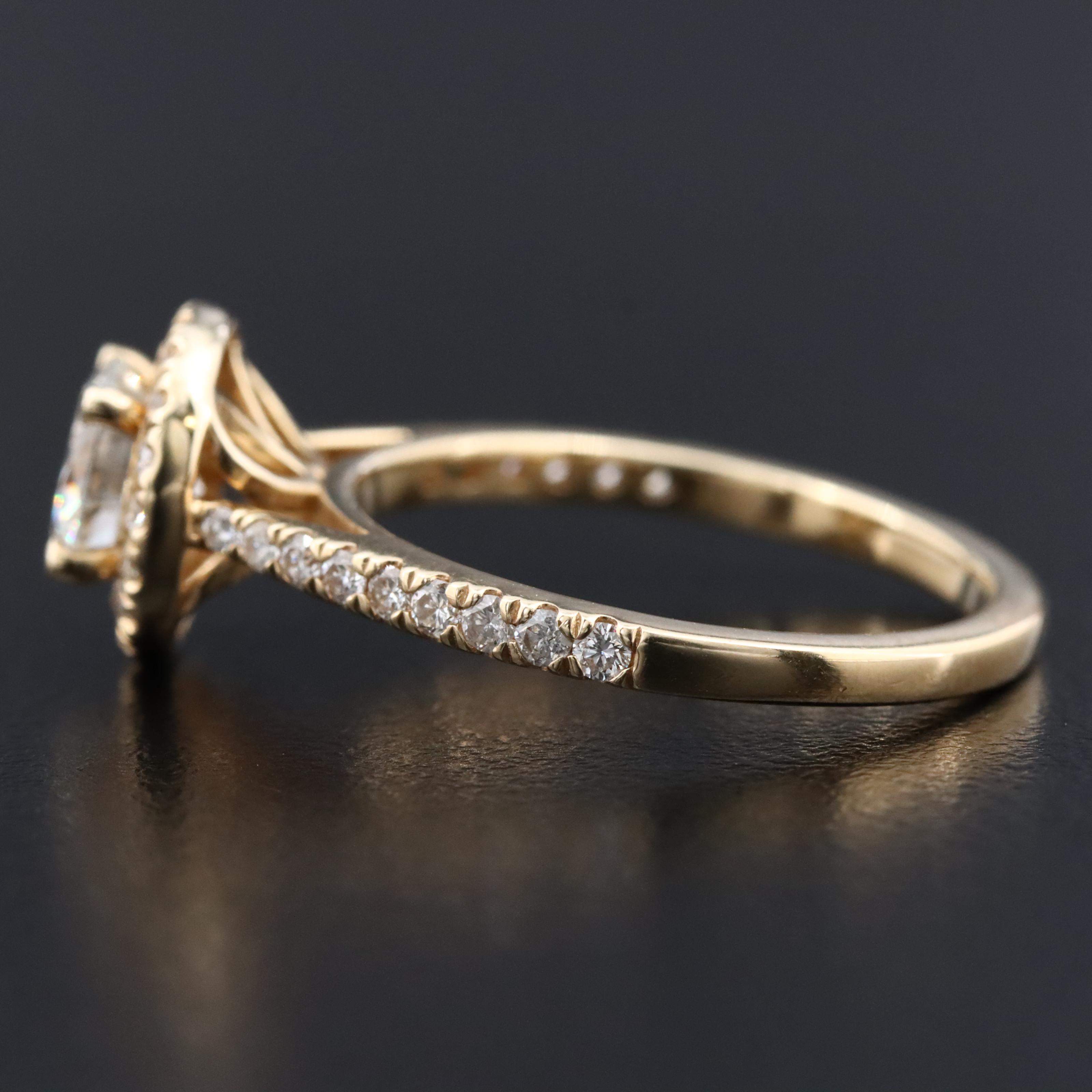 14K 1.15 CTW Diamond Halo Ring