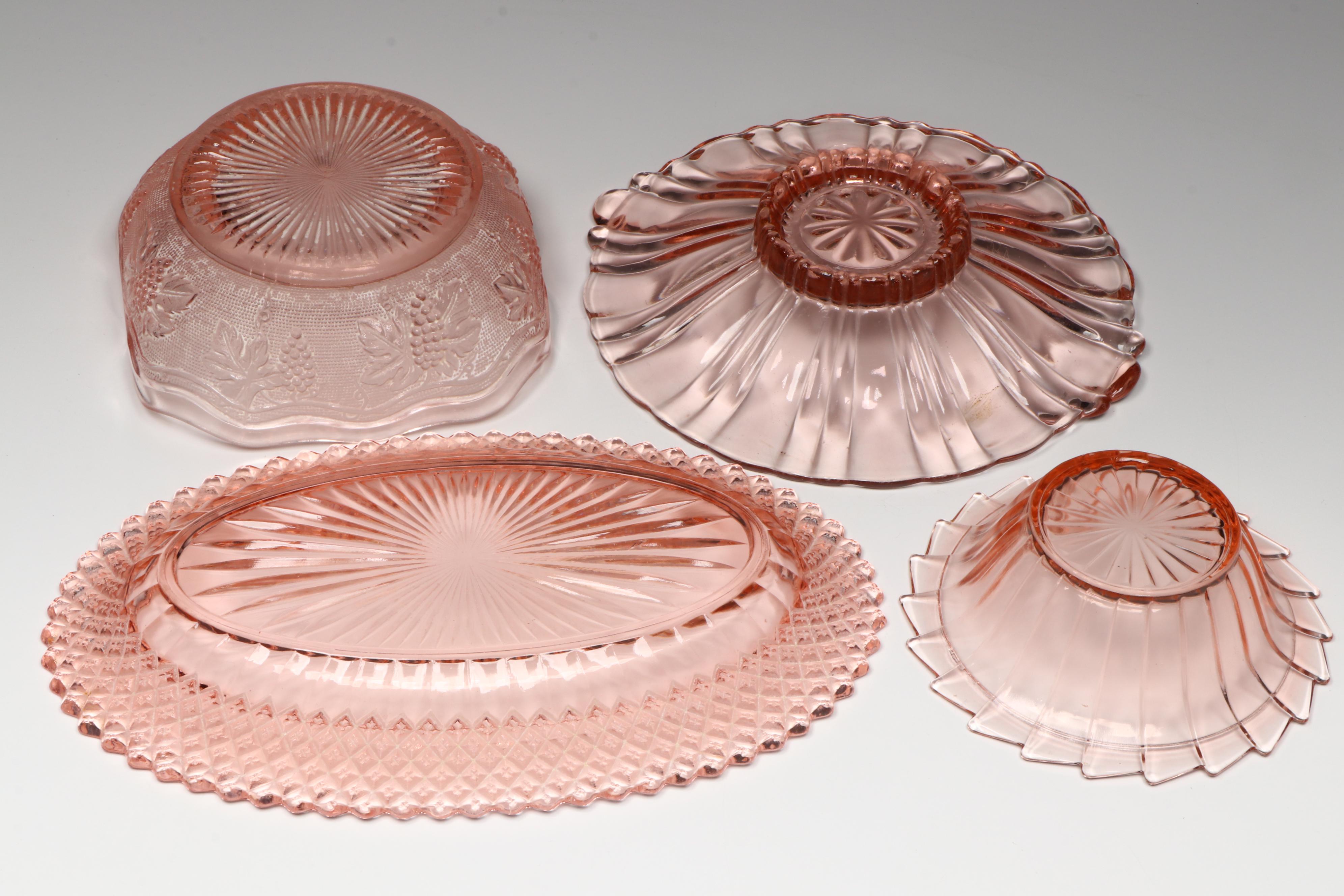 Anchor Hocking "Princess Pink" Cookie Jars and Other Depression Glass Tableware