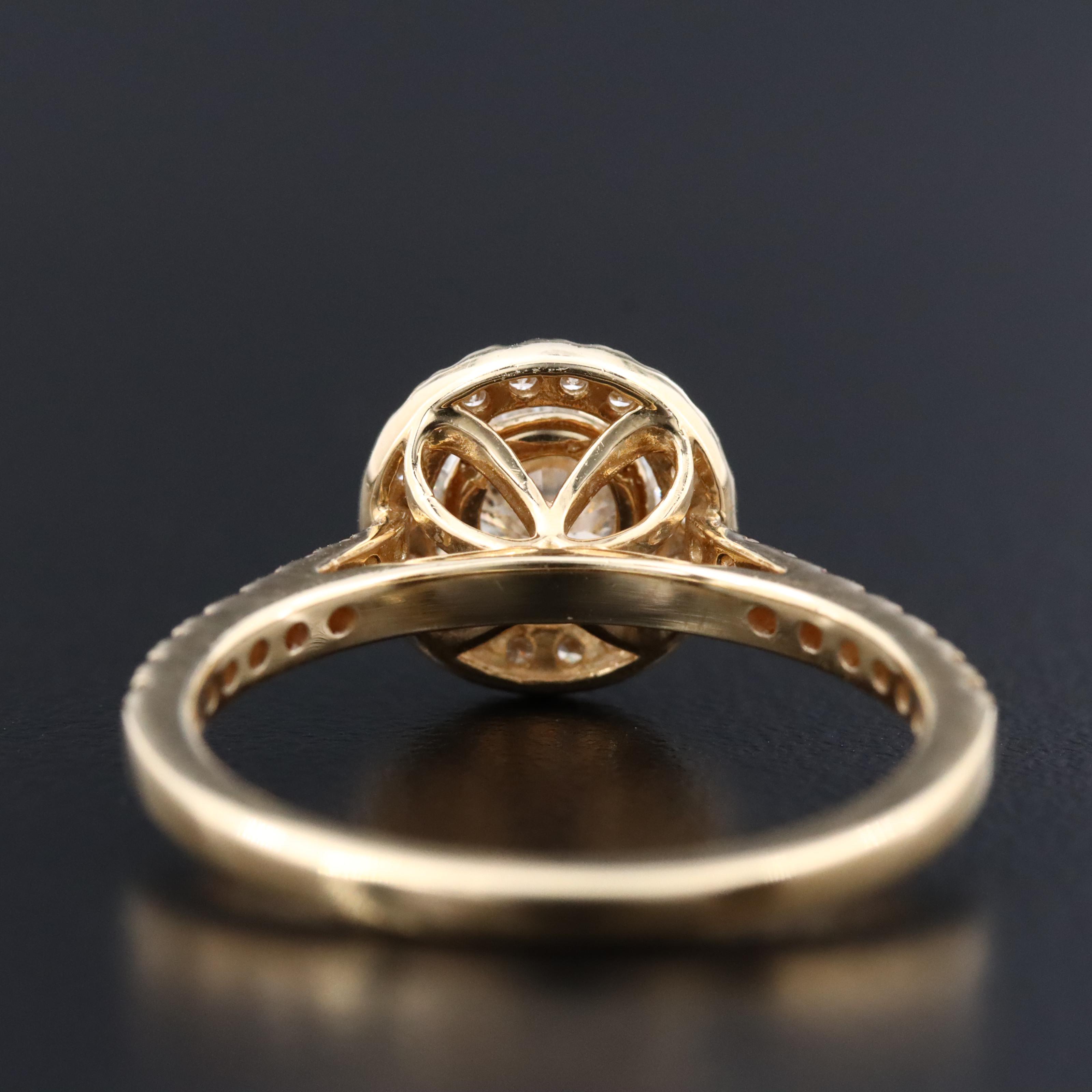 14K 1.15 CTW Diamond Halo Ring