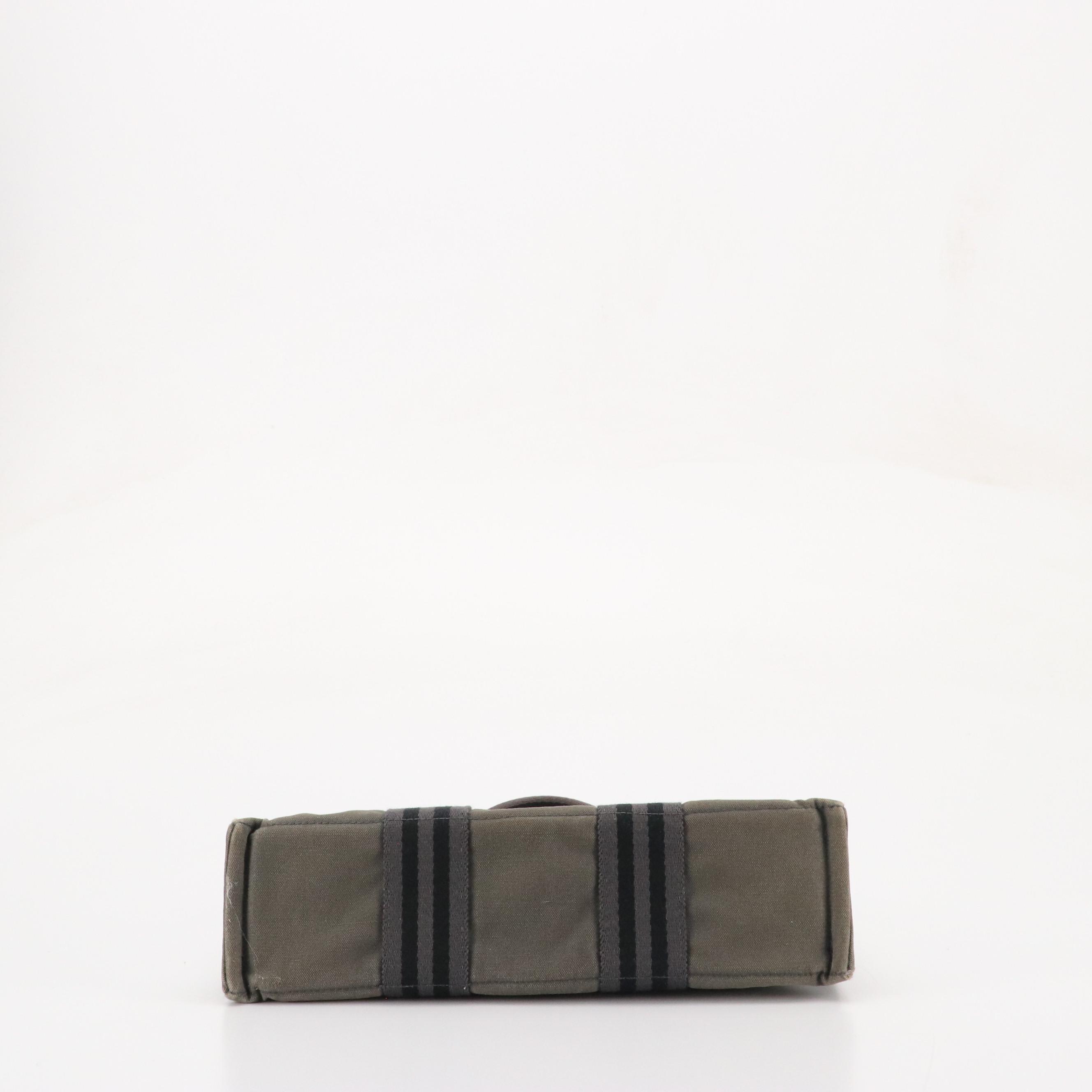 Hermès Fourre-Tout PM in Grey Cotton Canvas