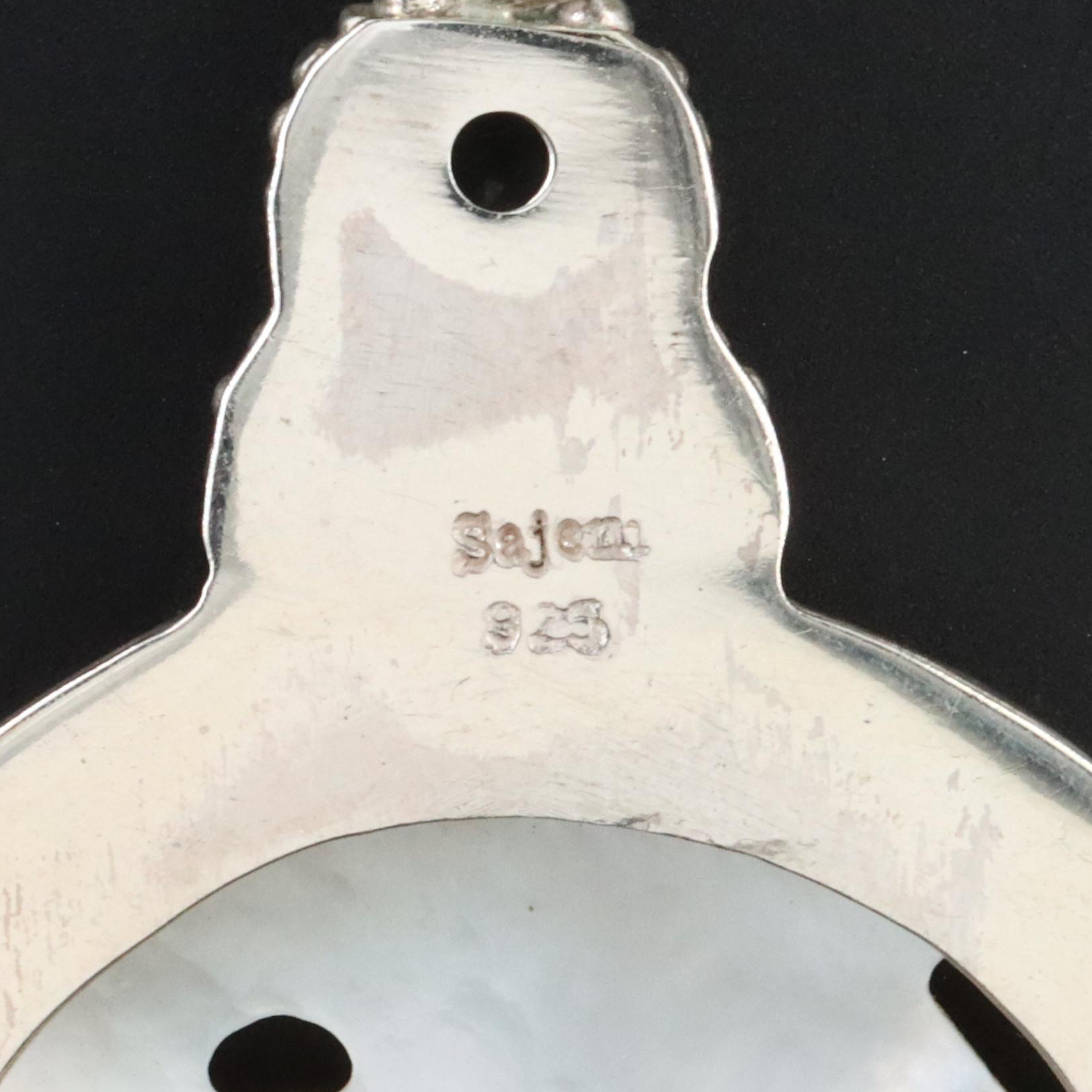 Sajen Sterling Mother-of-Pearl Mermaid Pendant with Gemstone Accents