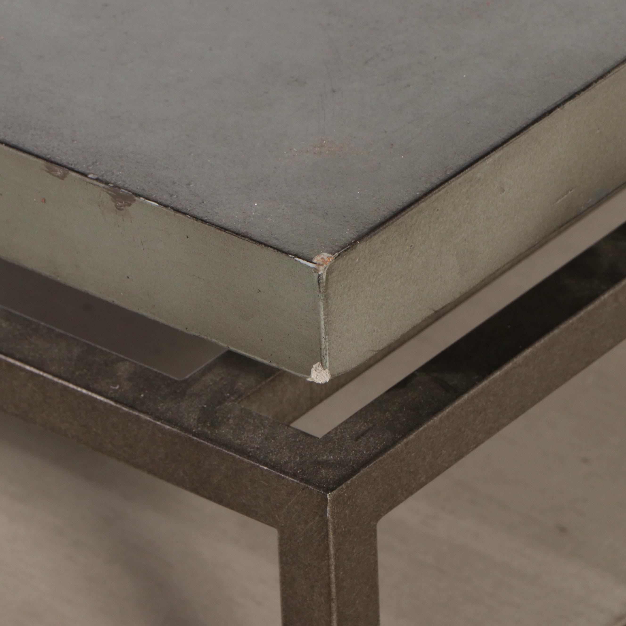 Universal Contemporary Wood and Metal Coffee Table with Storage