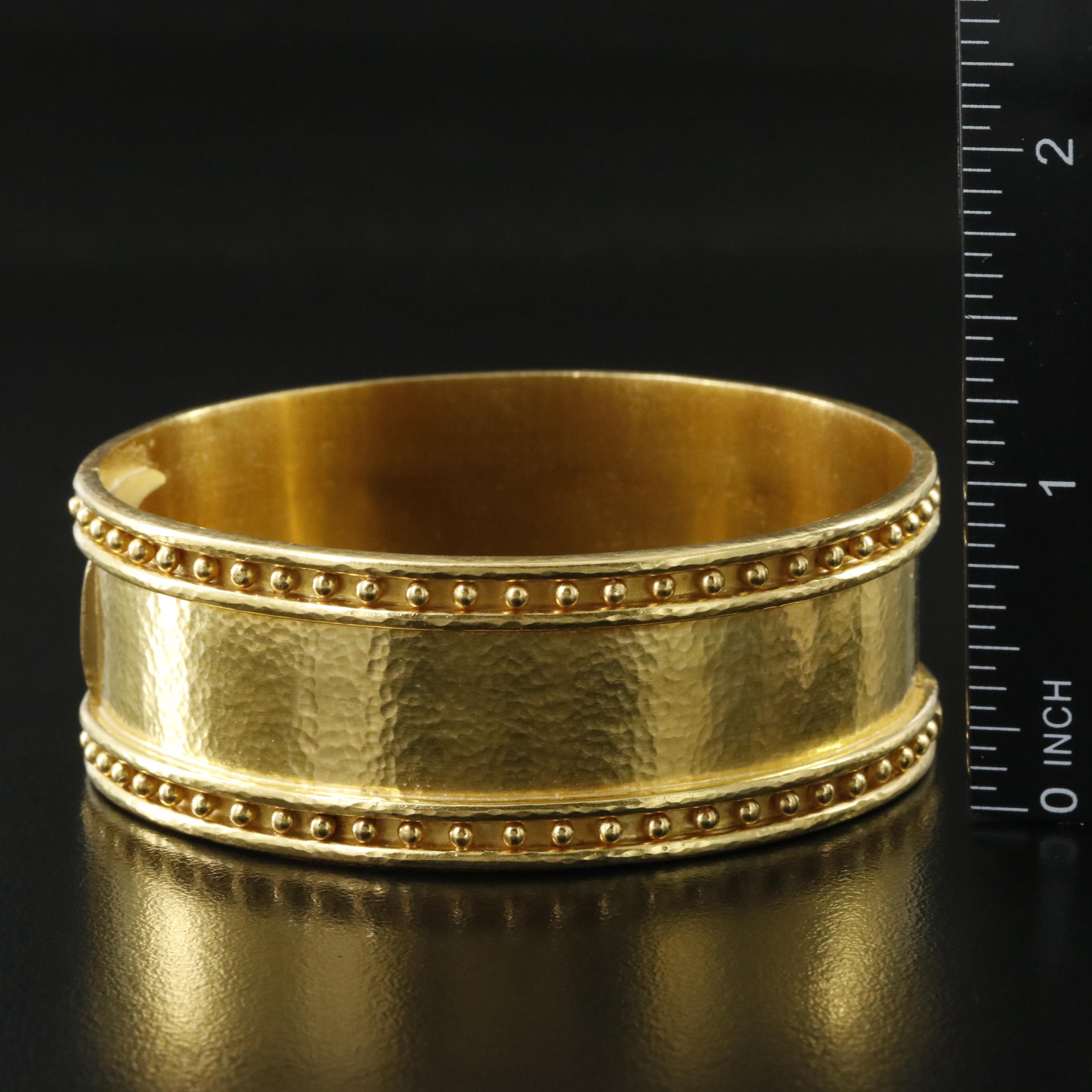 Elizabeth Locke 19K Granulated Wide Bangle Bracelet