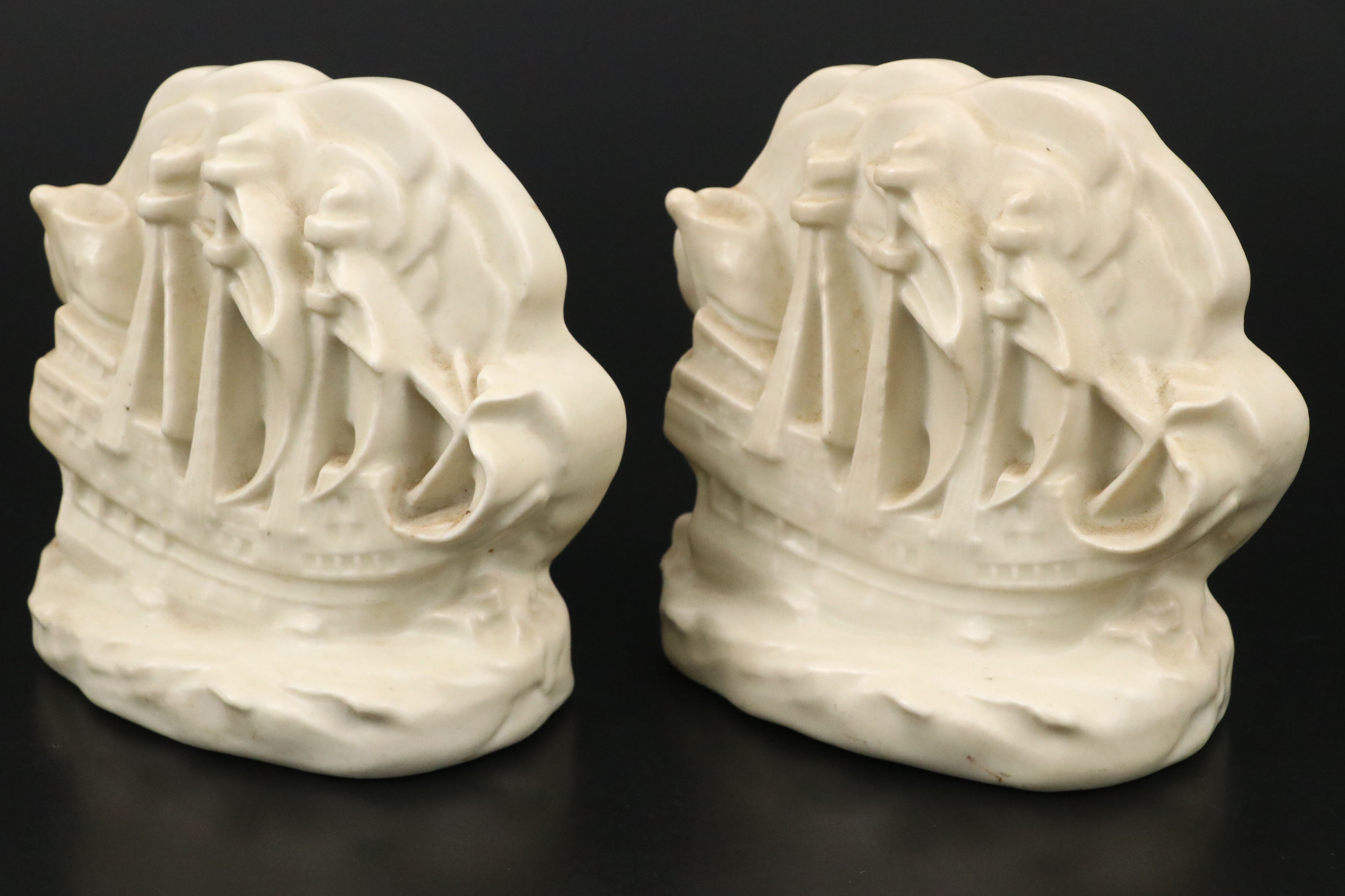 Rookwood Pottery Ship Bookends After William Purcell McDonald, 1934–1935
