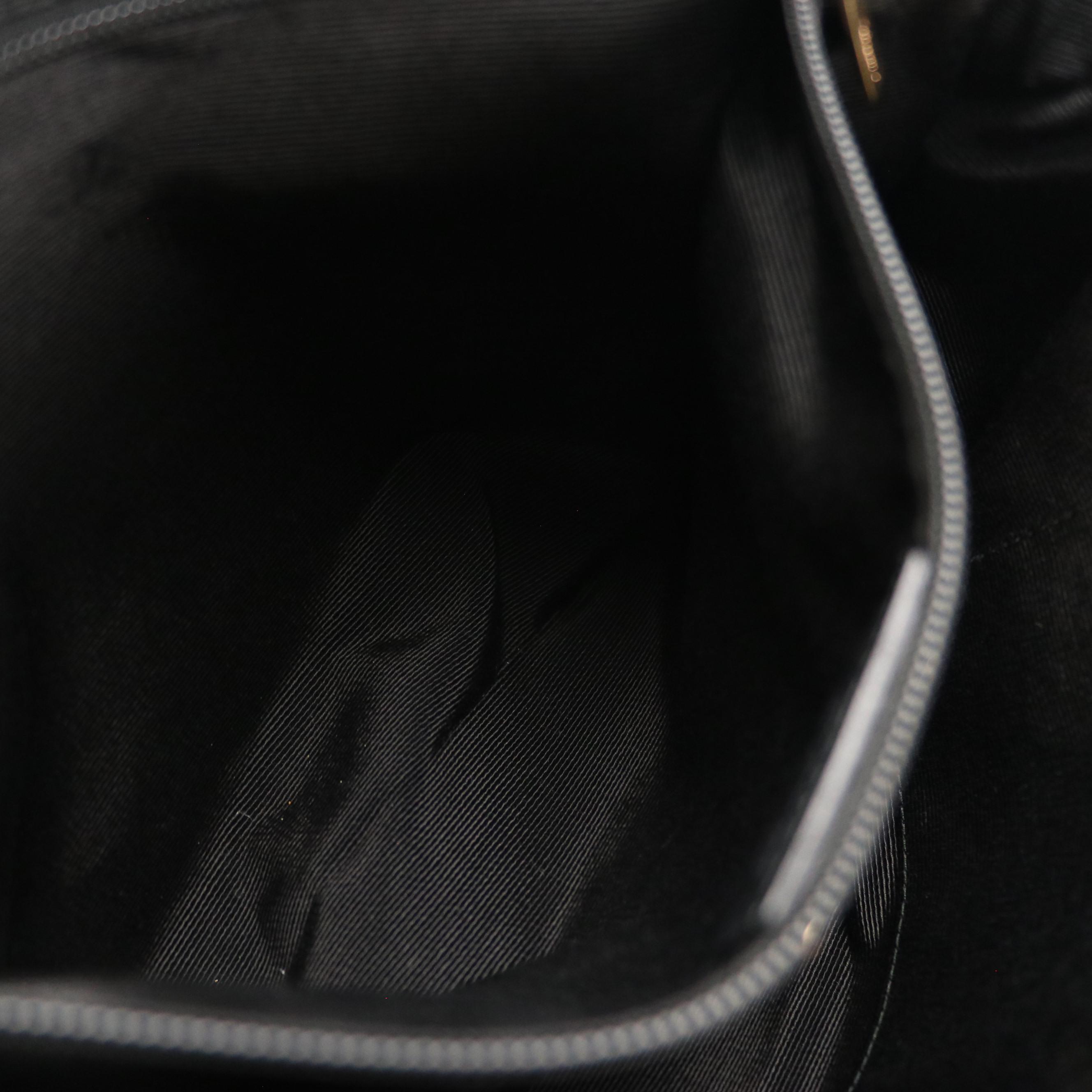 Salvatore Ferragamo Vara Bow Shoulder Bag in Black Nylon and Leather Trim