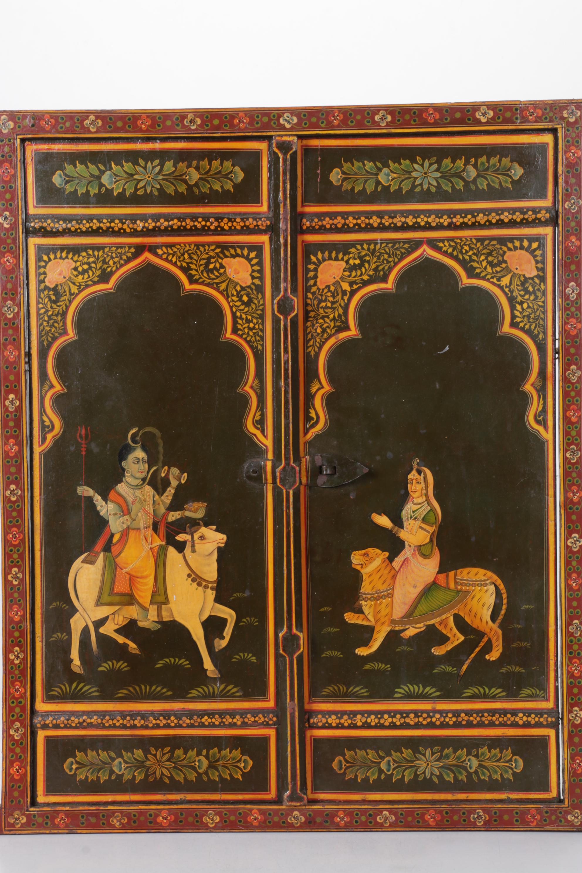 Handcrafted Wooden Jharokha Window Wall Décor of Lord Shiva and Mata Parvati