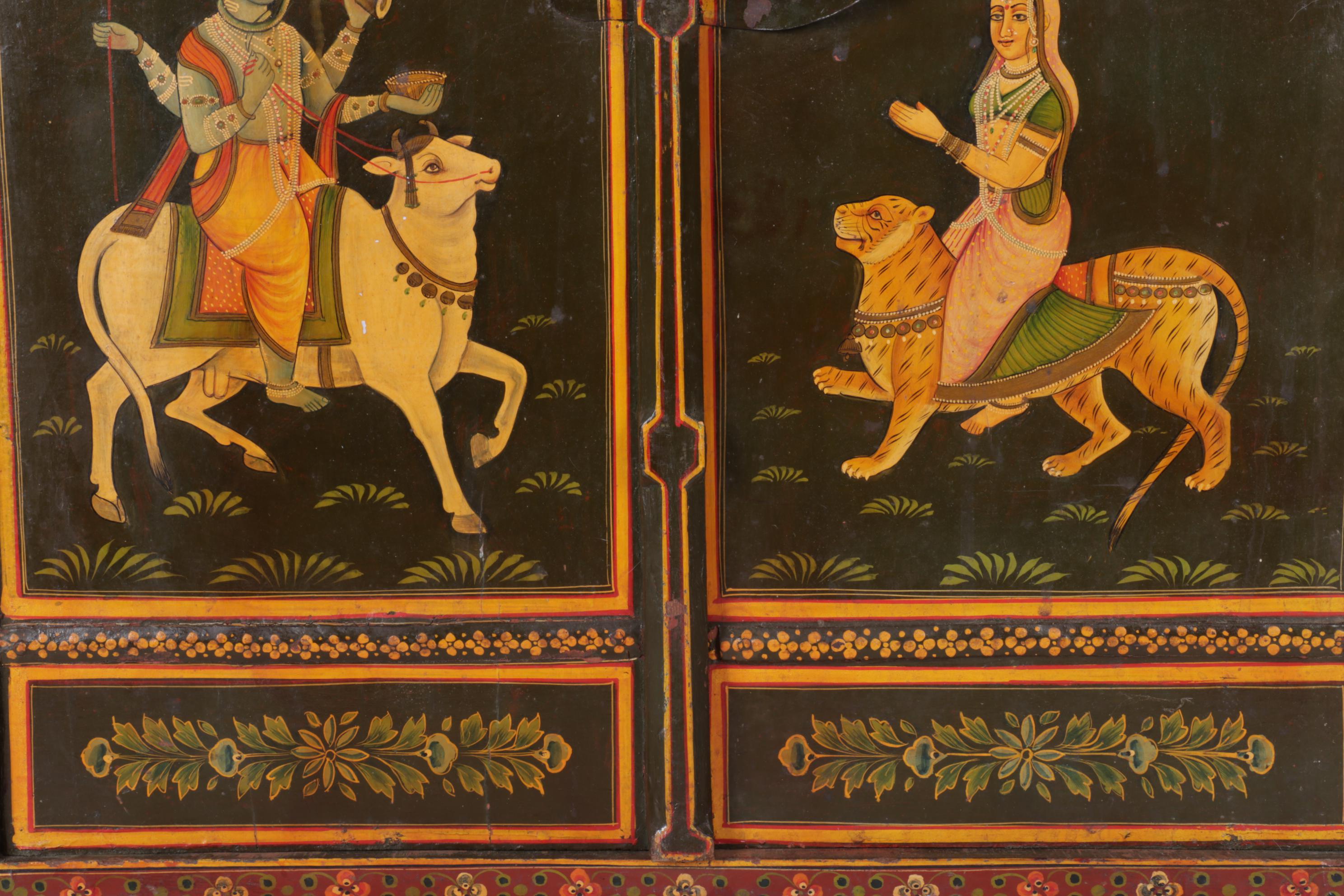 Handcrafted Wooden Jharokha Window Wall Décor of Lord Shiva and Mata Parvati