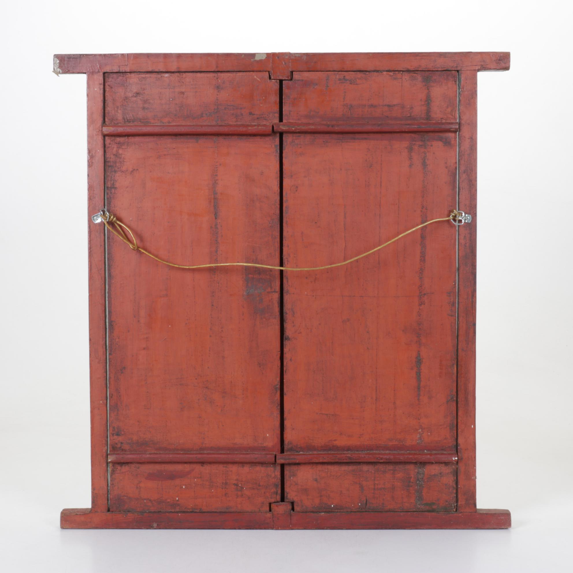 Handcrafted Wooden Jharokha Window Wall Décor of Lord Shiva and Mata Parvati