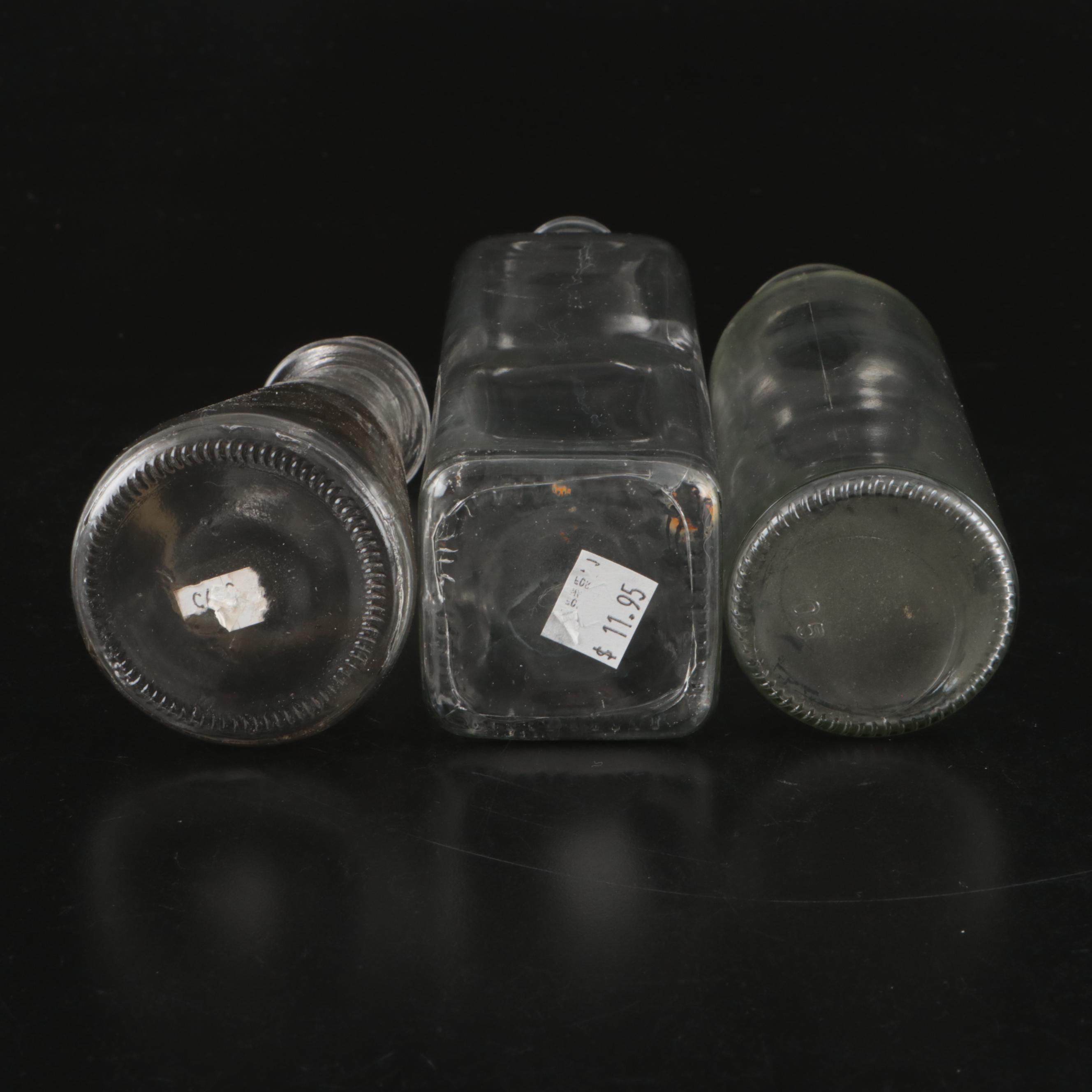 Arcoroc French Glass Bowl with Other Glass Tableware and Bottles