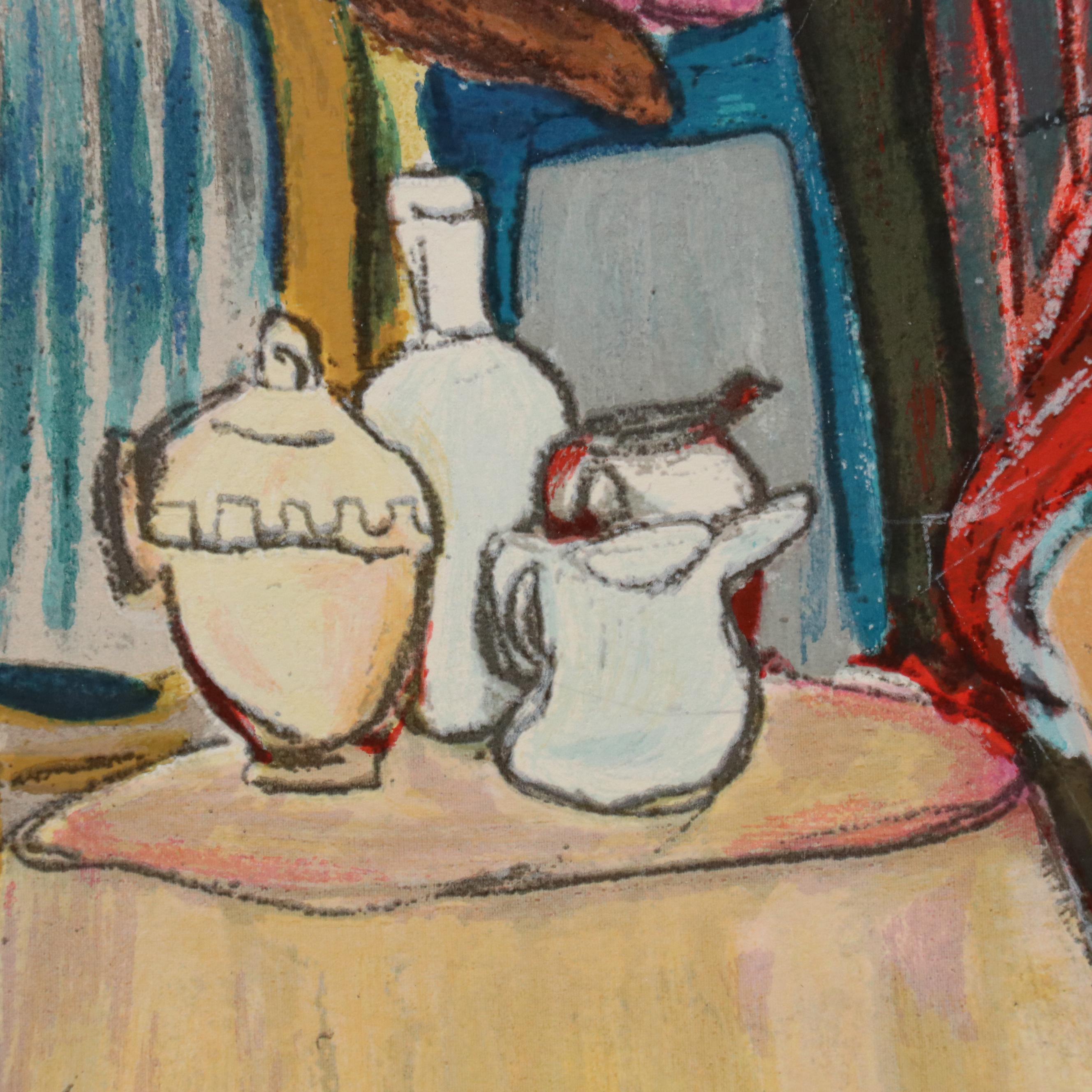 Patricia Govezensky Serigraph "Cafe Royal," Late 20th Century