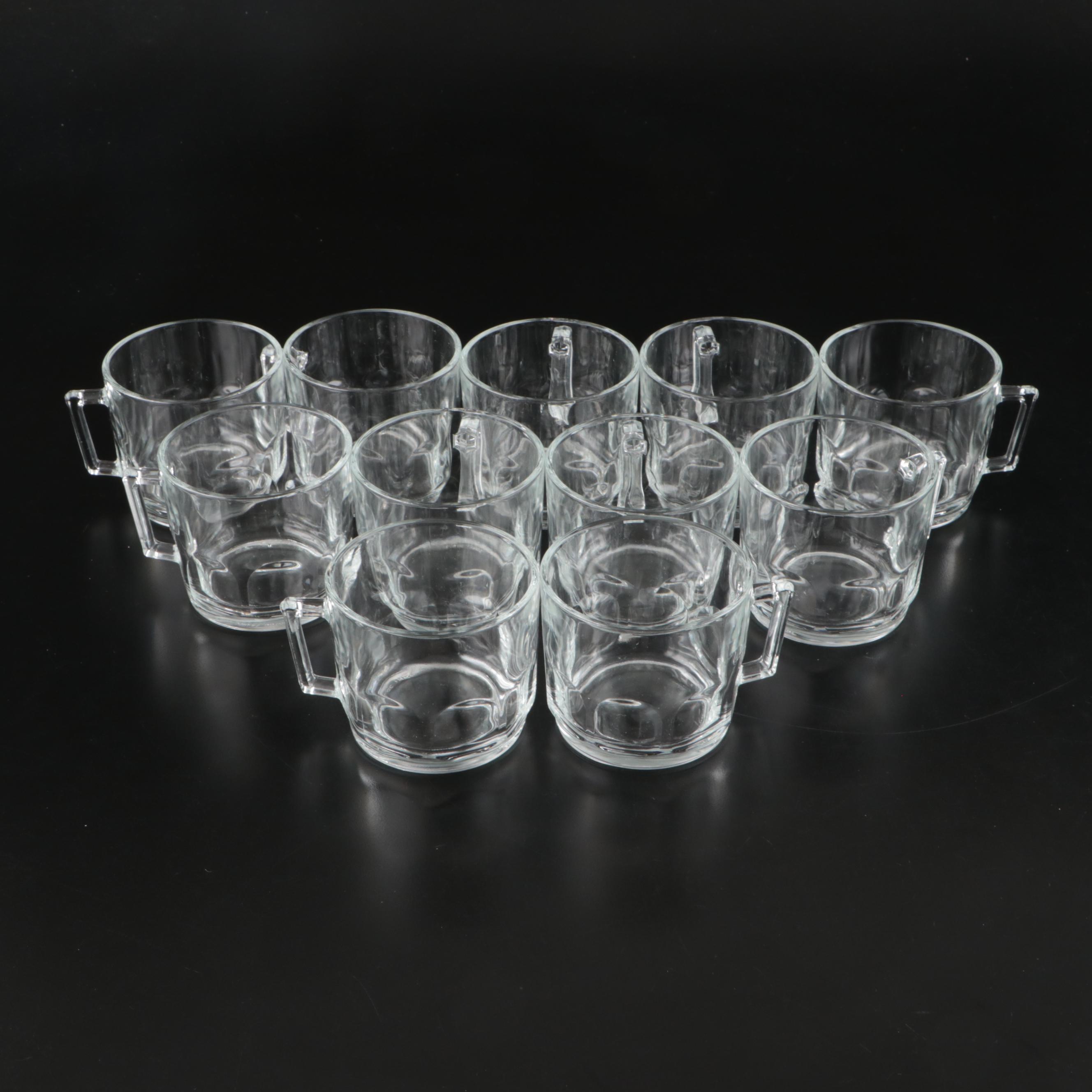 Arcoroc French Glass Bowl with Other Glass Tableware and Bottles