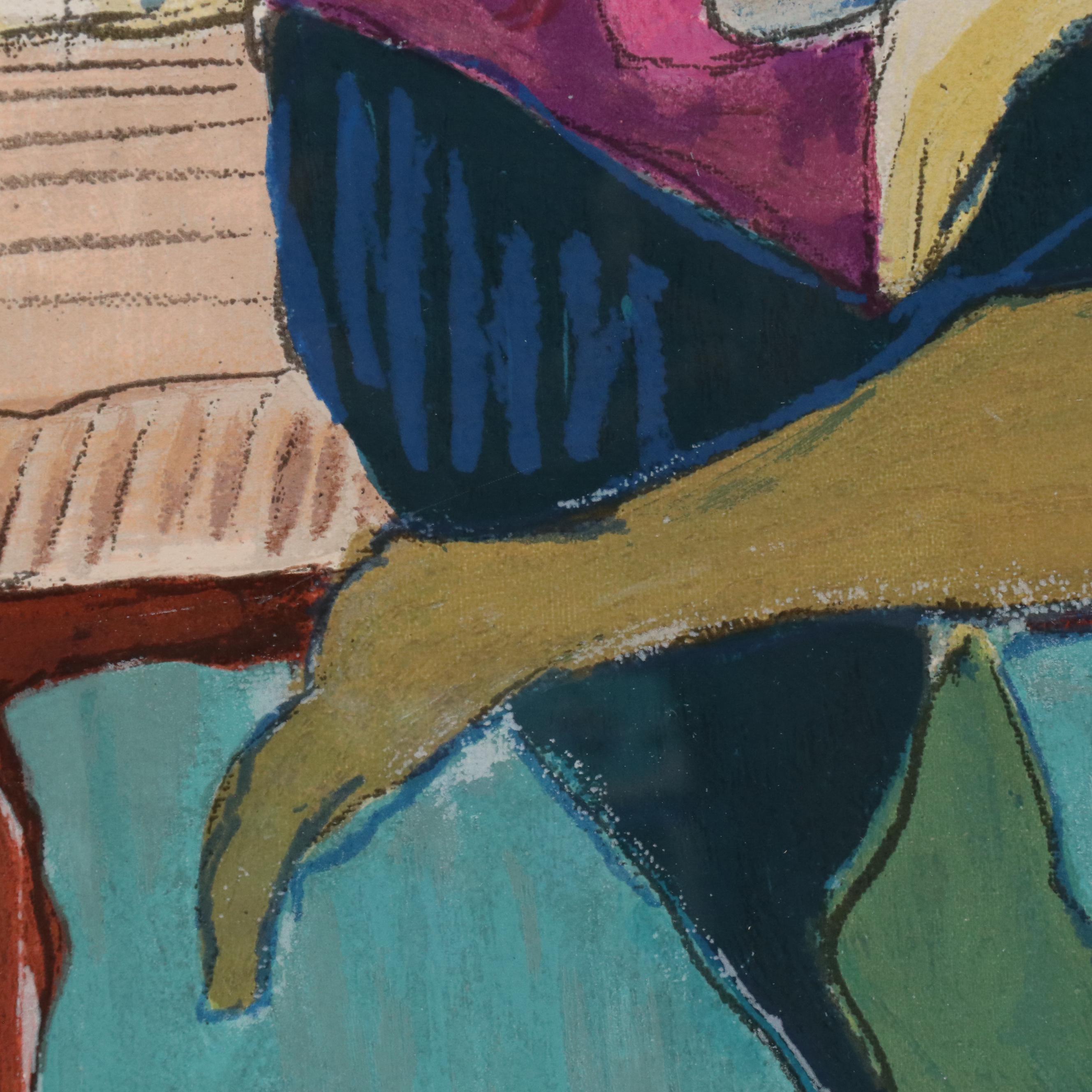 Patricia Govezensky Serigraph "Cafe Royal," Late 20th Century