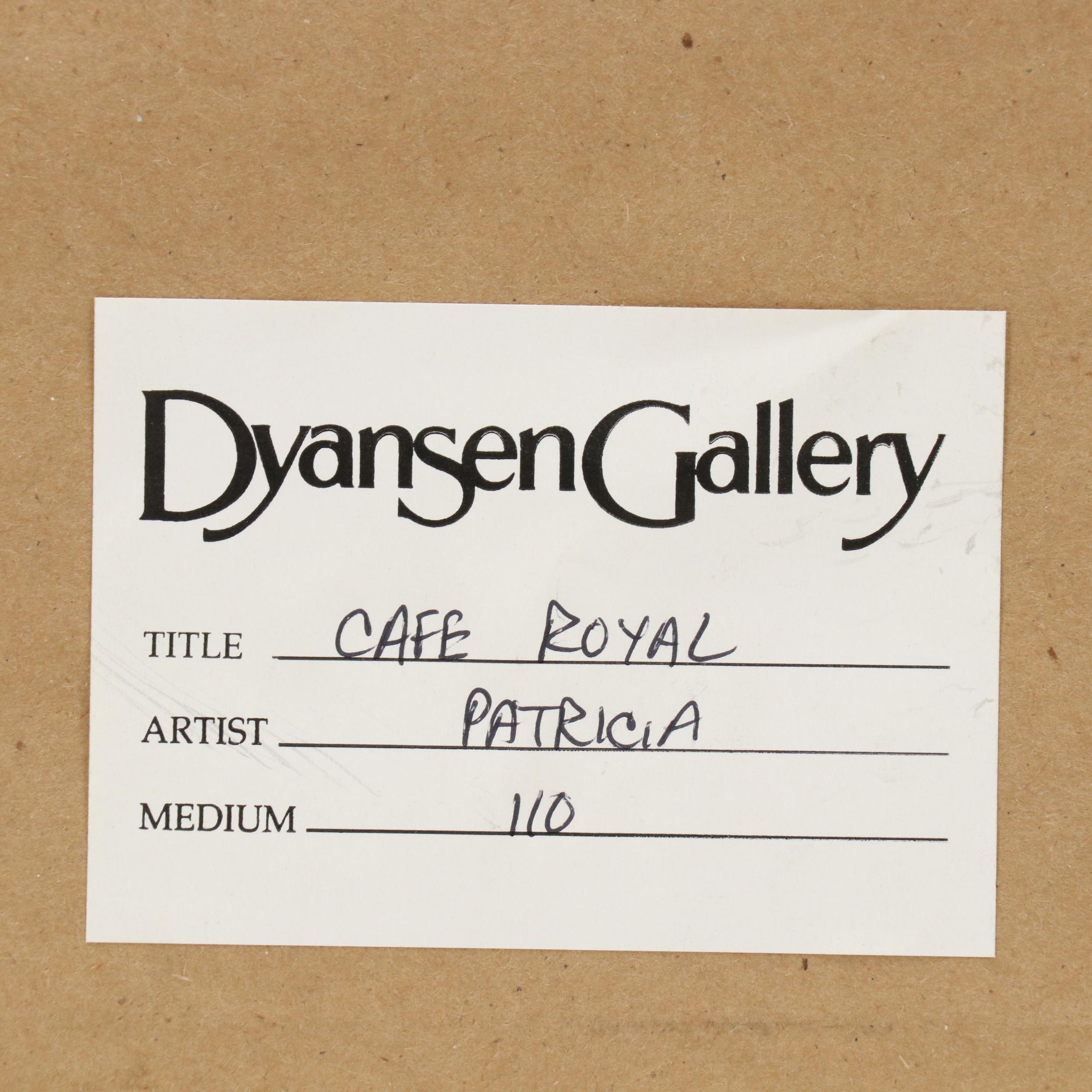 Patricia Govezensky Serigraph "Cafe Royal," Late 20th Century