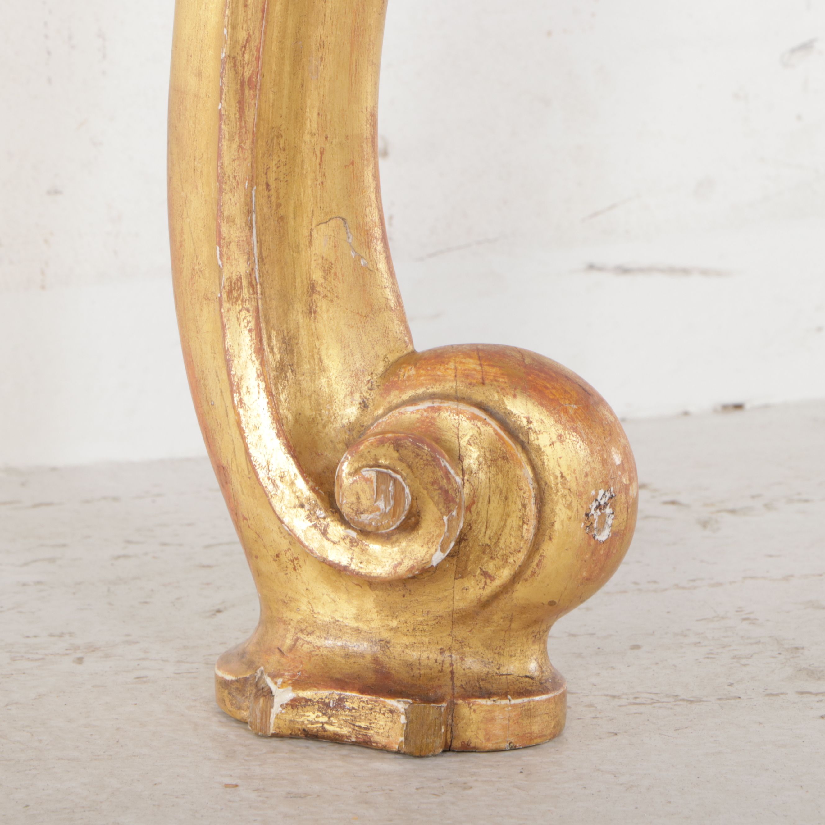 George III Giltwood Wall Mount Console Table with Marble Top