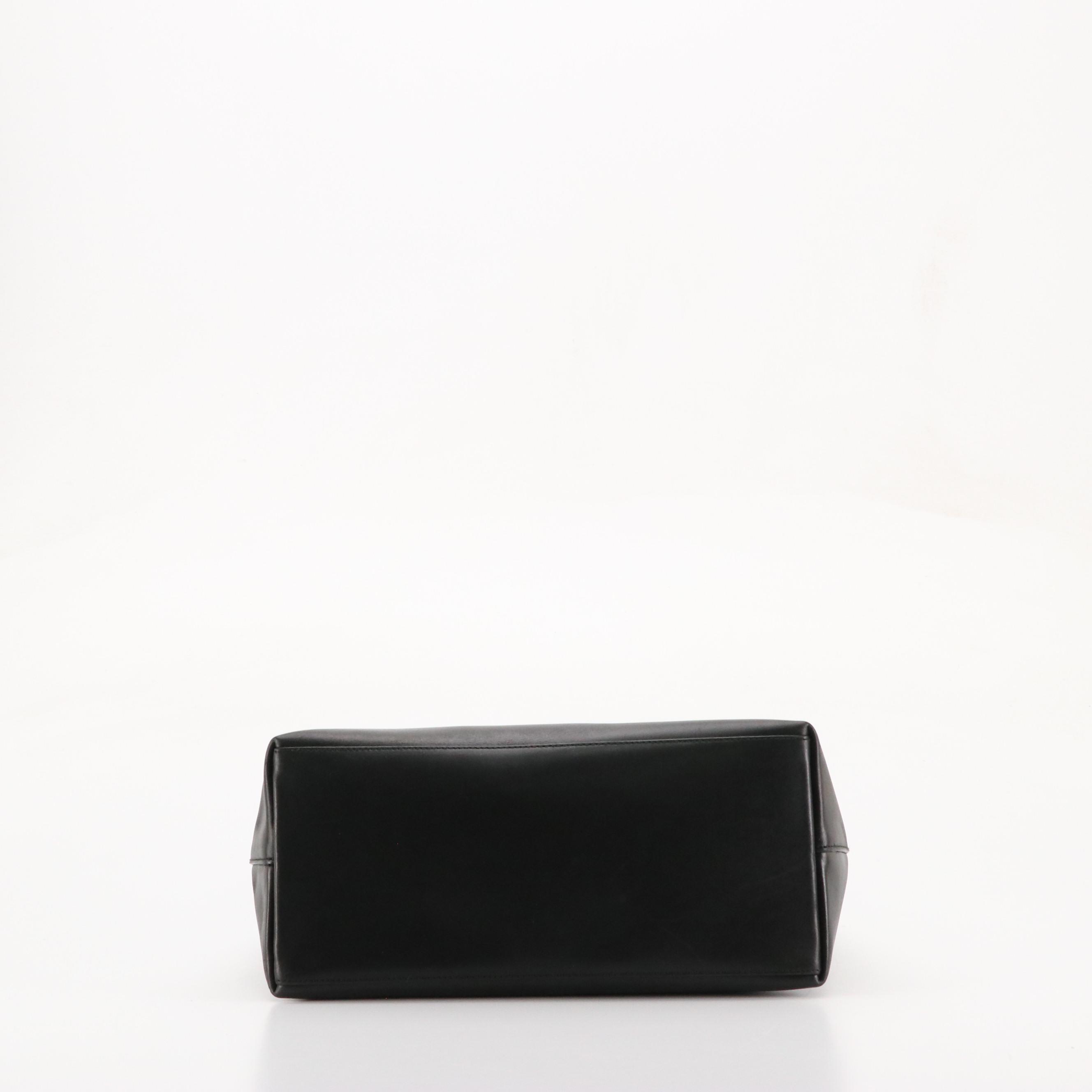 Gucci Bamboo Handle Vertical Shoulder Bag/Tote and Zip Pouch in Black Leather