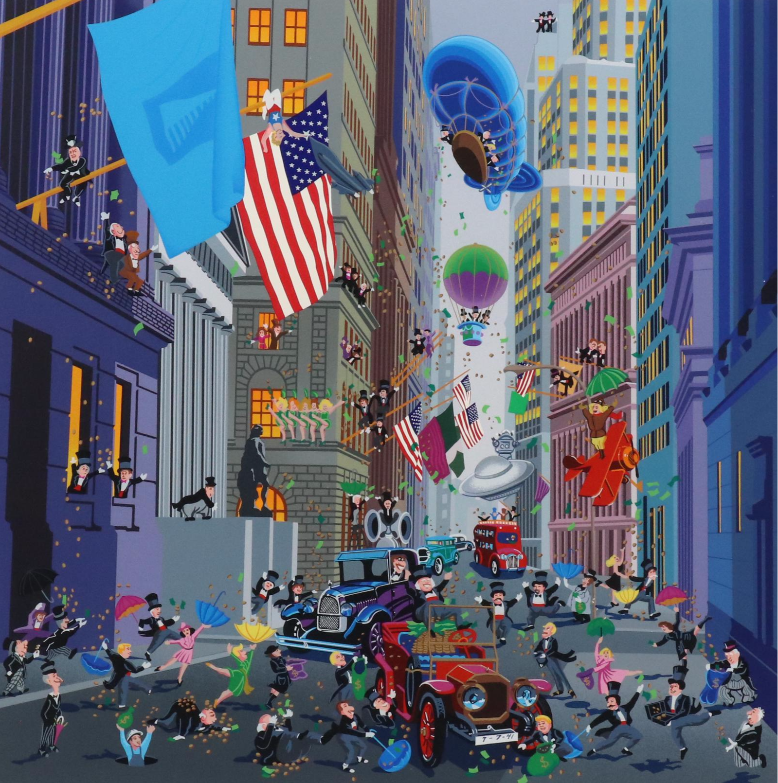 Melanie Taylor Kent Serigraph "Wall Street," 1994