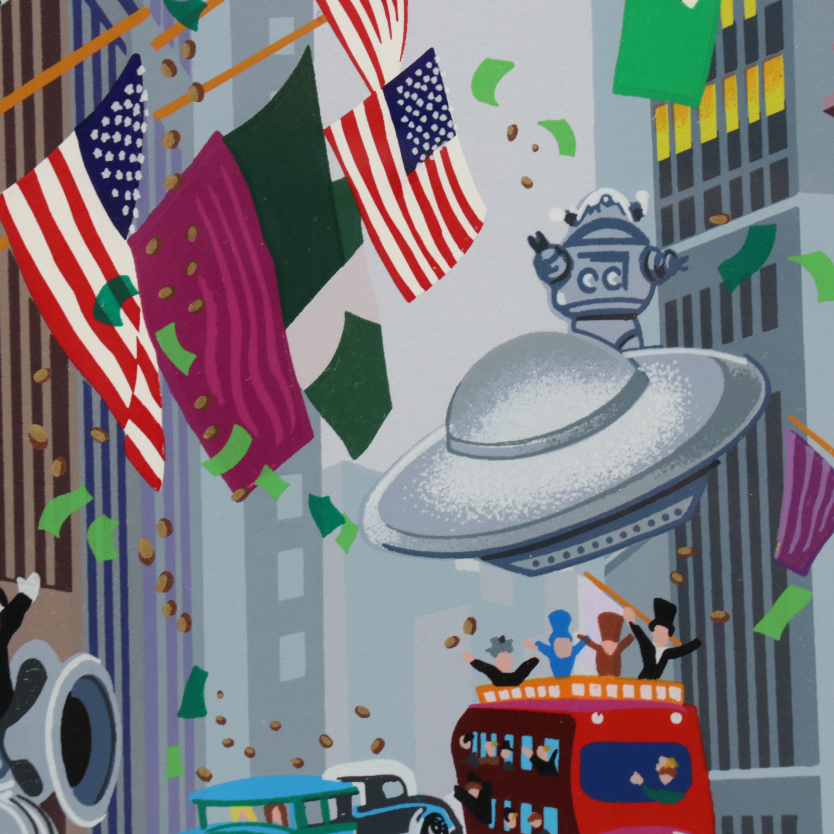 Melanie Taylor Kent Serigraph "Wall Street," 1994