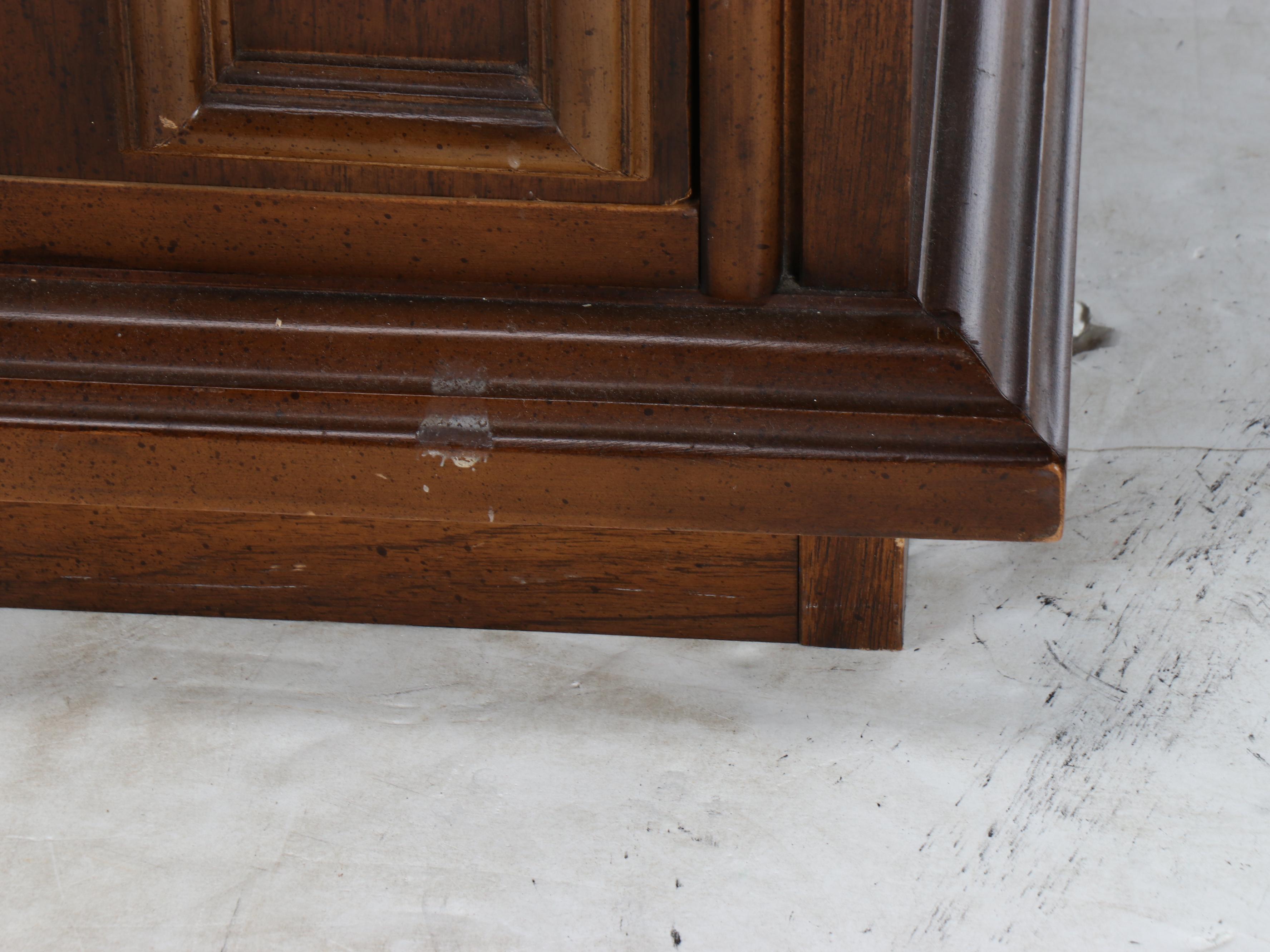 Walnut Veneer Two-Drawer Cabinet