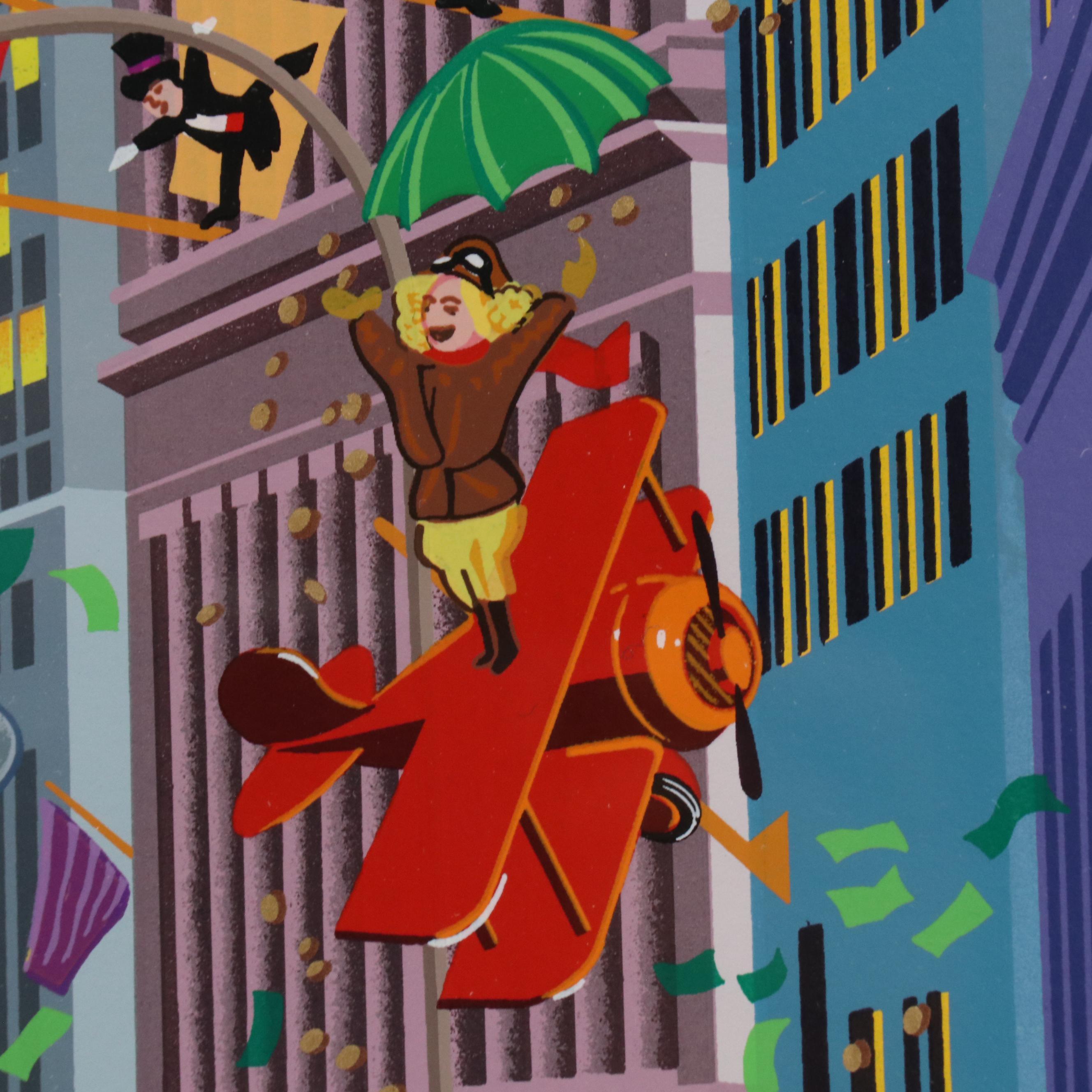 Melanie Taylor Kent Serigraph "Wall Street," 1994