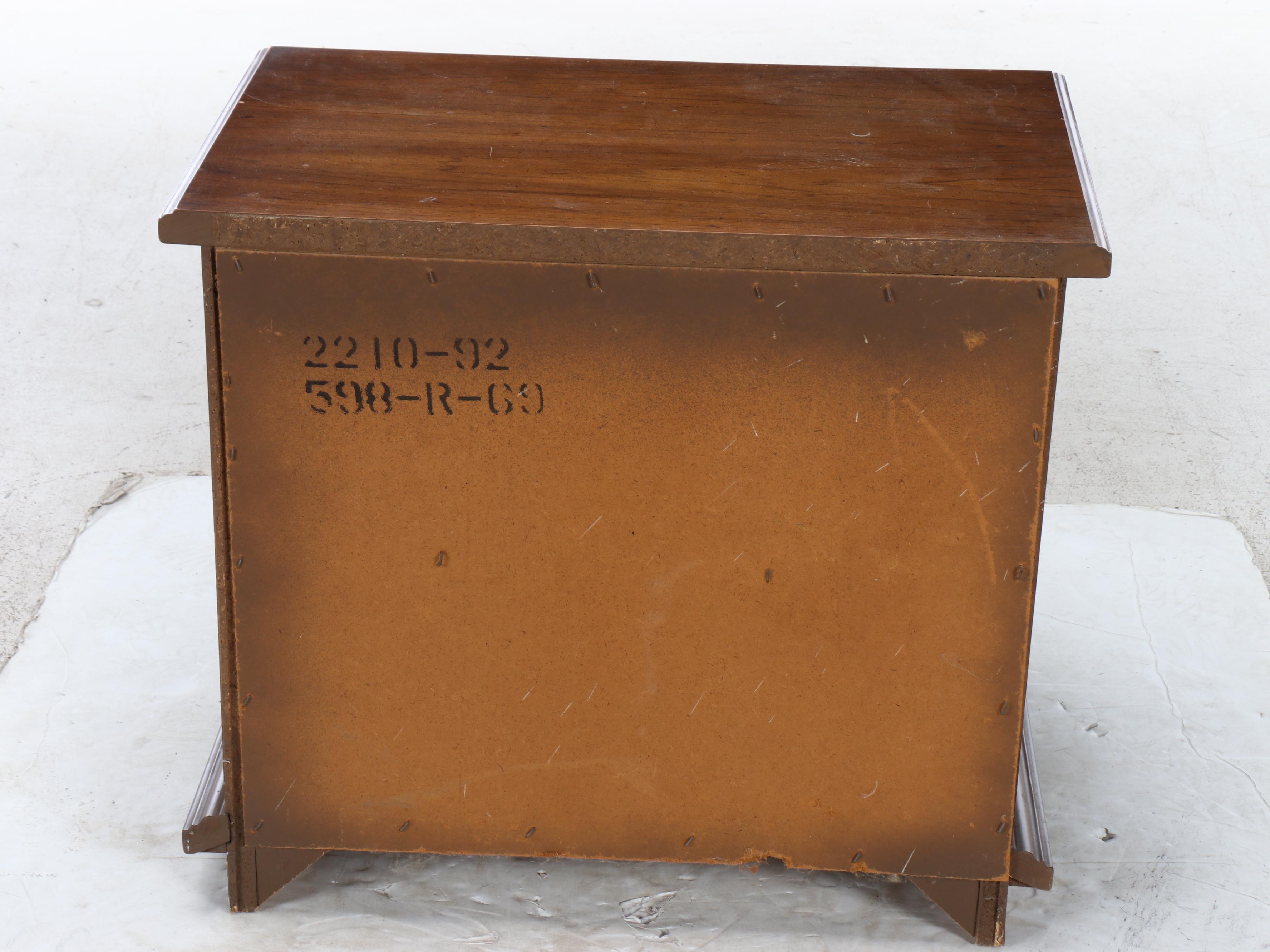 Walnut Veneer Two-Drawer Cabinet