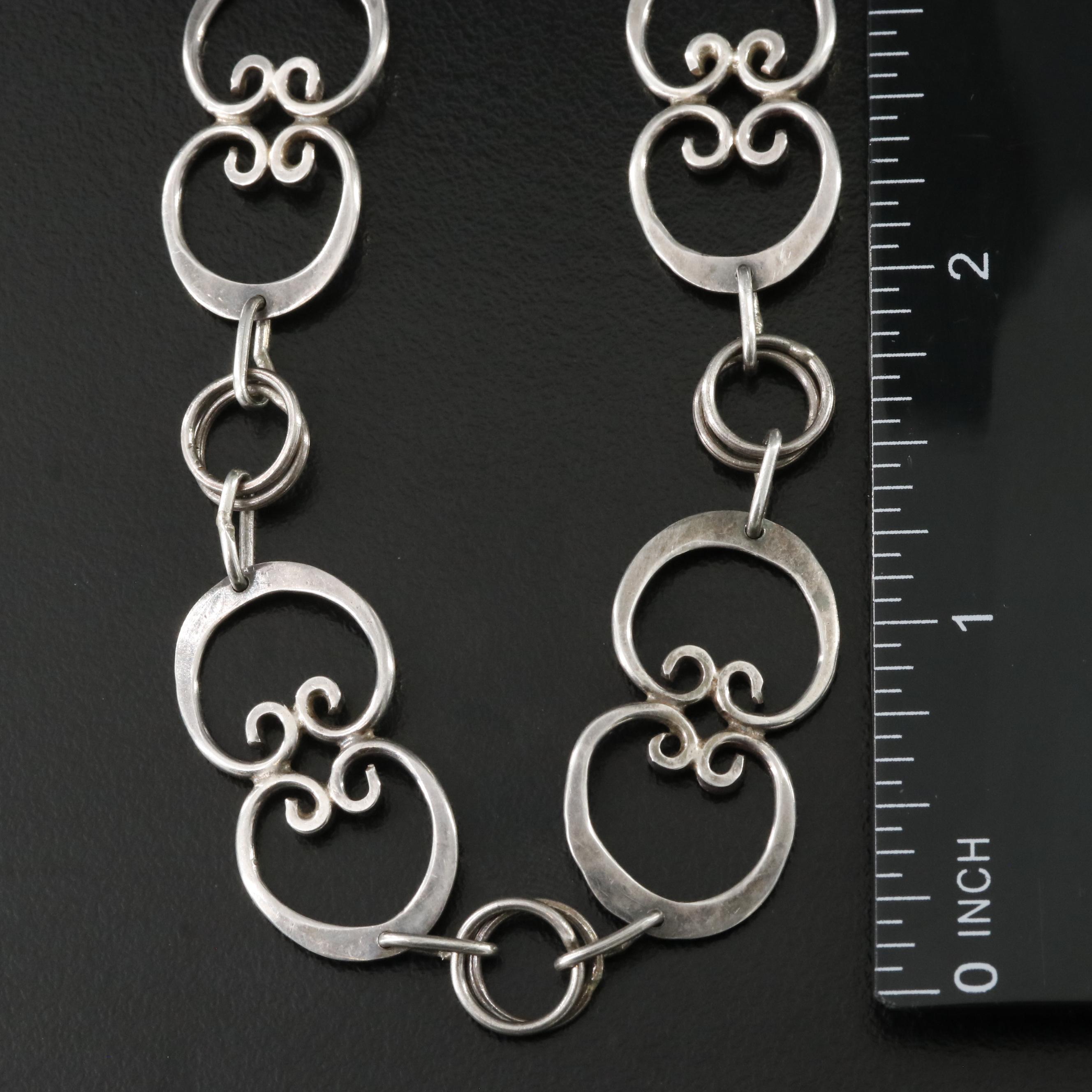 Sterling Fancy Link Necklace