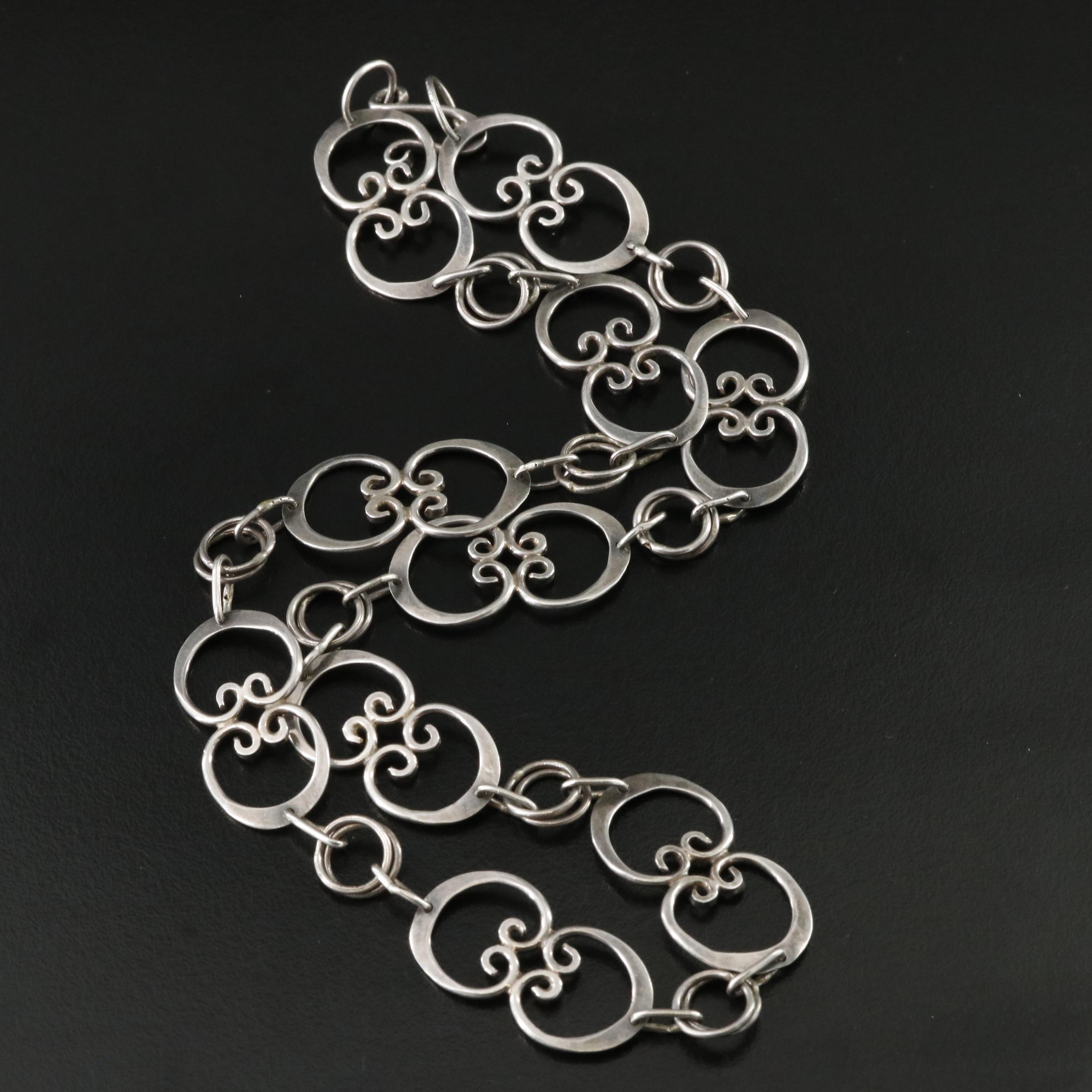 Sterling Fancy Link Necklace