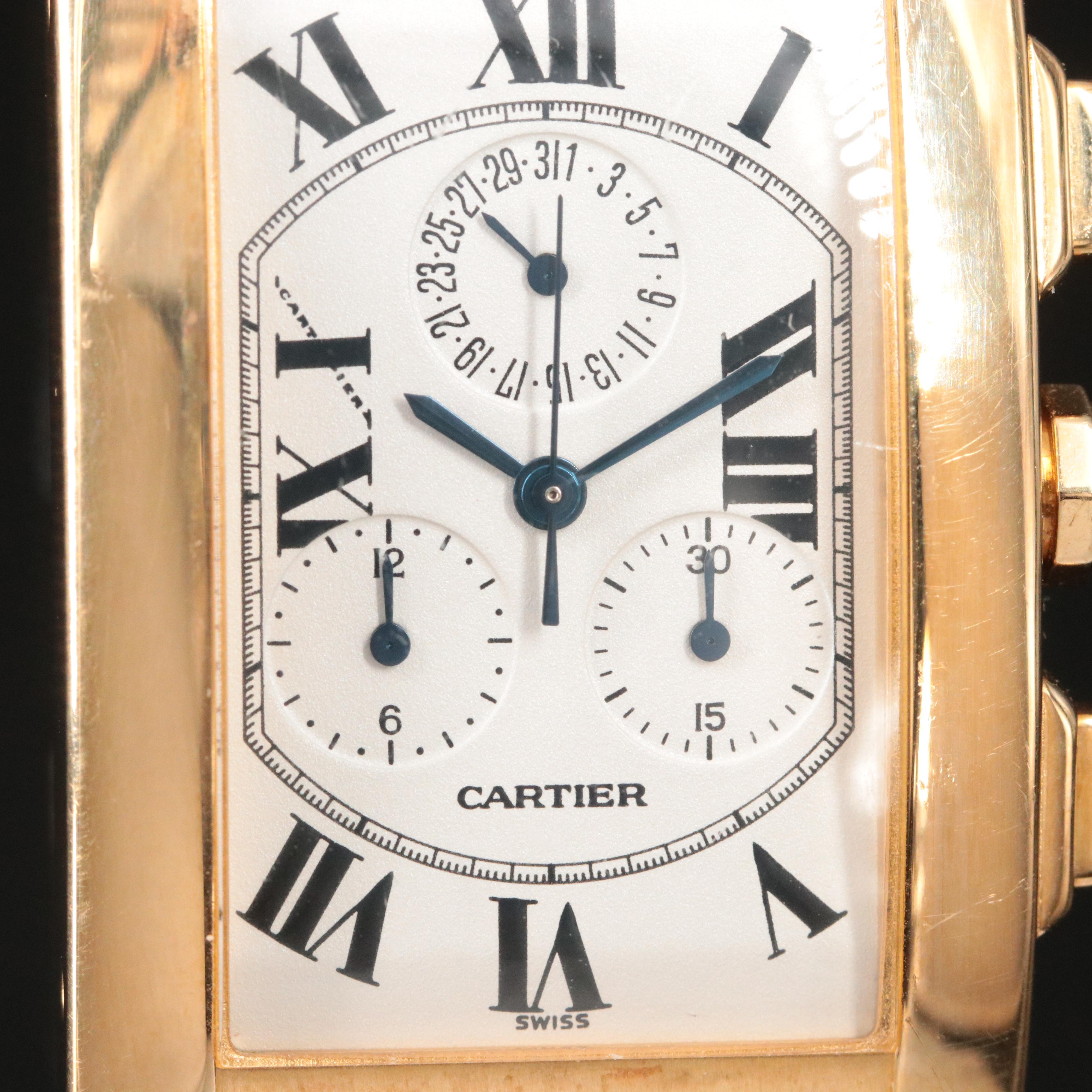 Cartier Tank Américaine 18K Gold Chronograph Watch