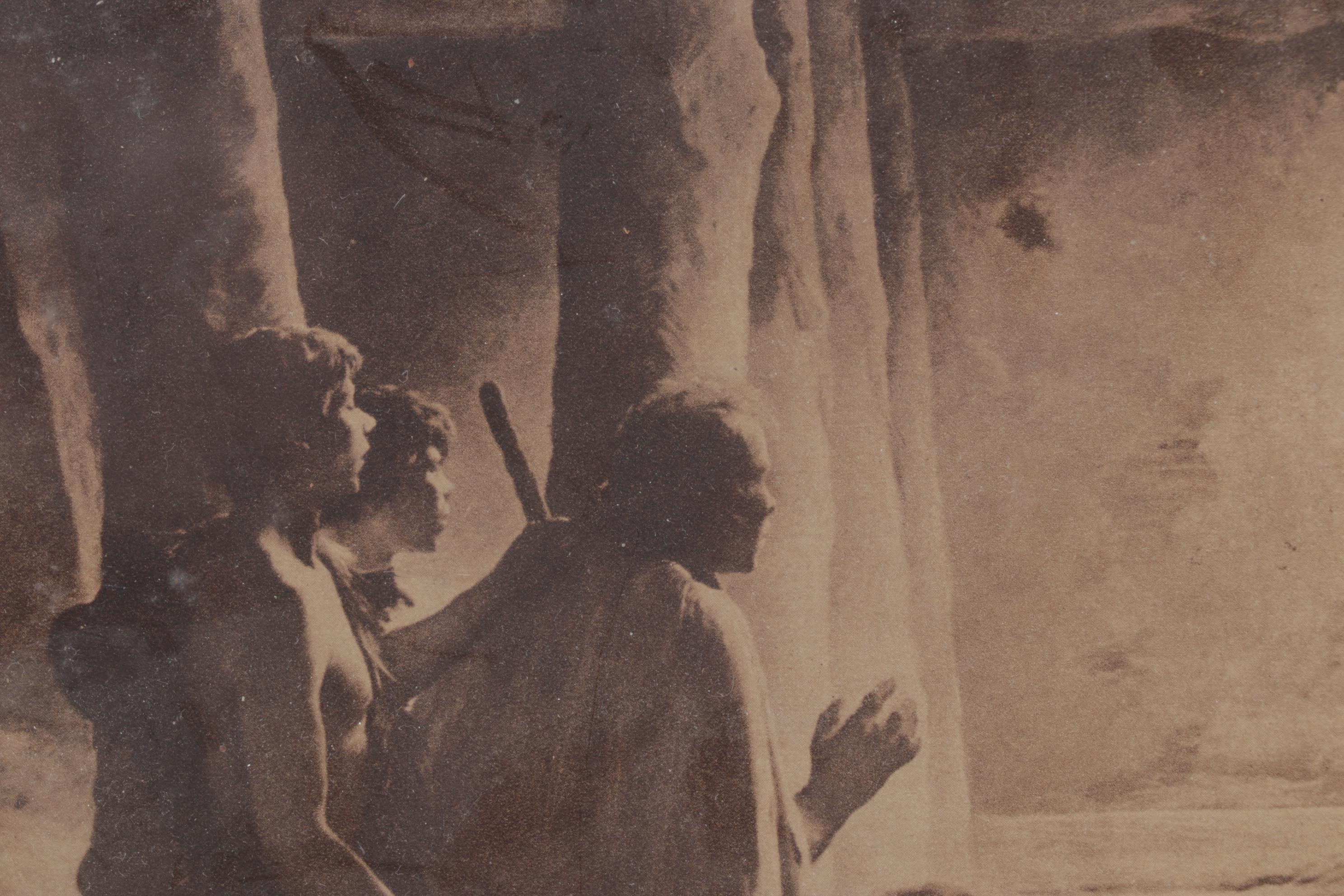 Sepia Toned Lithograph After Henri Lerolle "Arrival Of The Shepherds", 1915