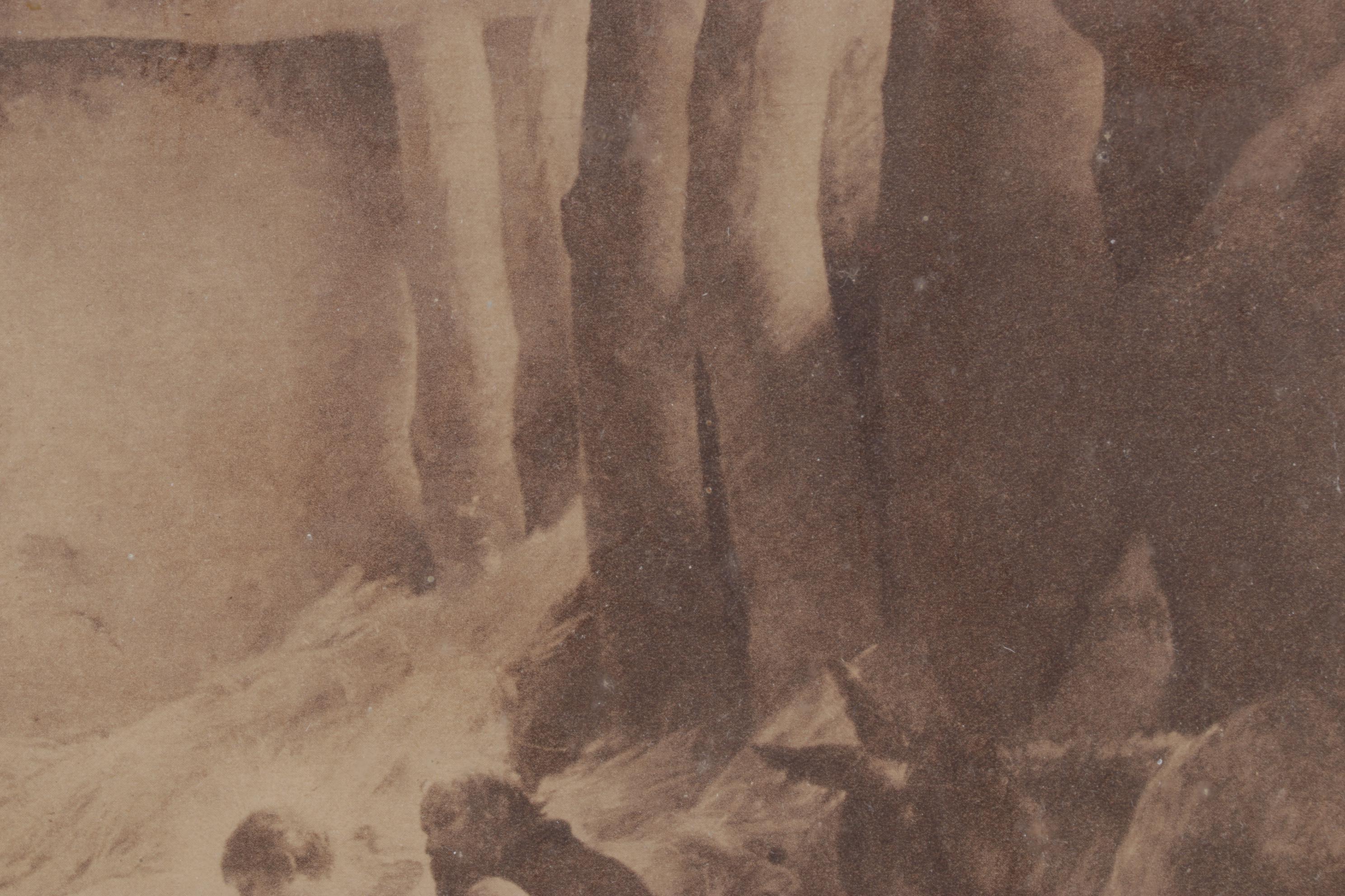 Sepia Toned Lithograph After Henri Lerolle "Arrival Of The Shepherds", 1915