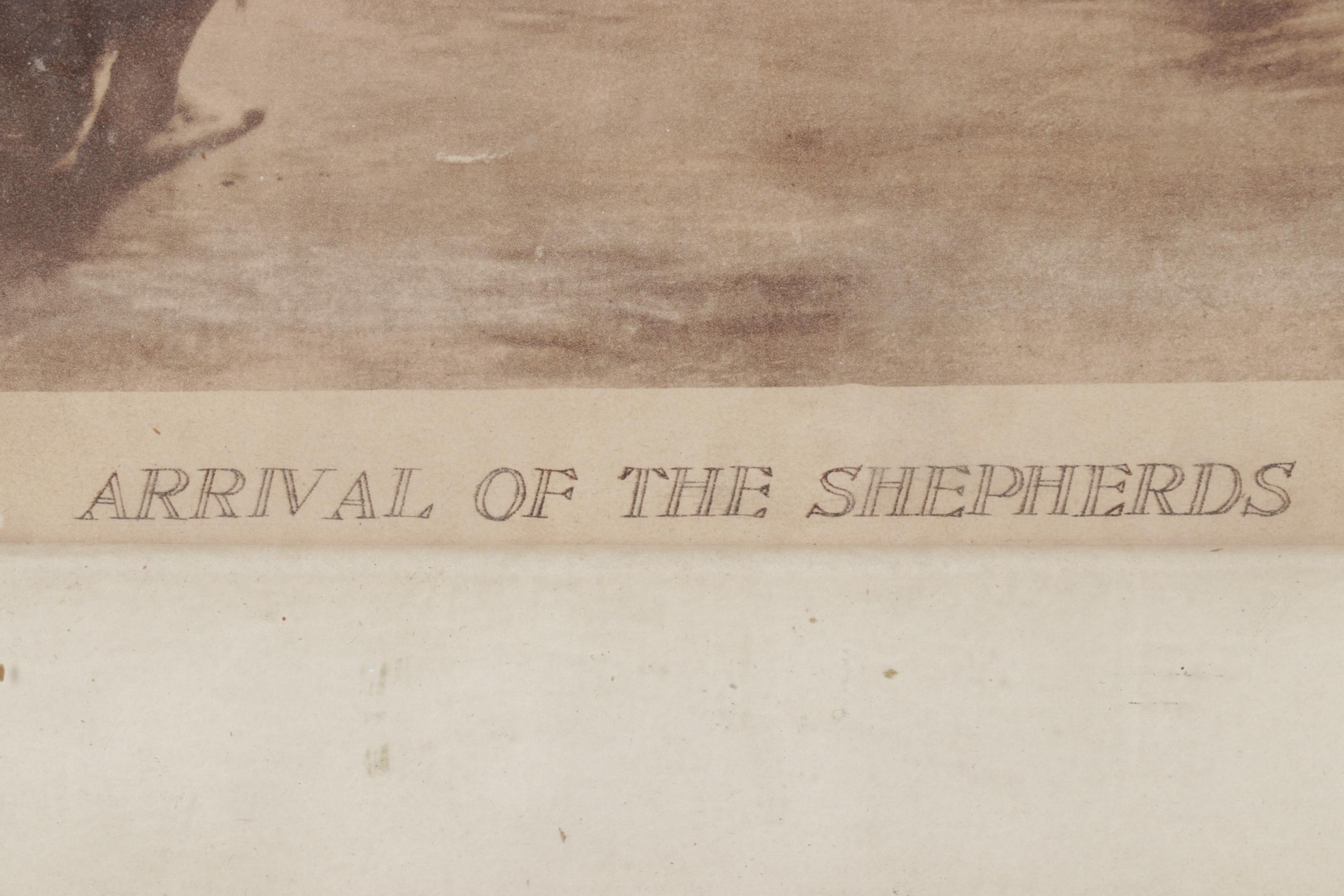 Sepia Toned Lithograph After Henri Lerolle "Arrival Of The Shepherds", 1915