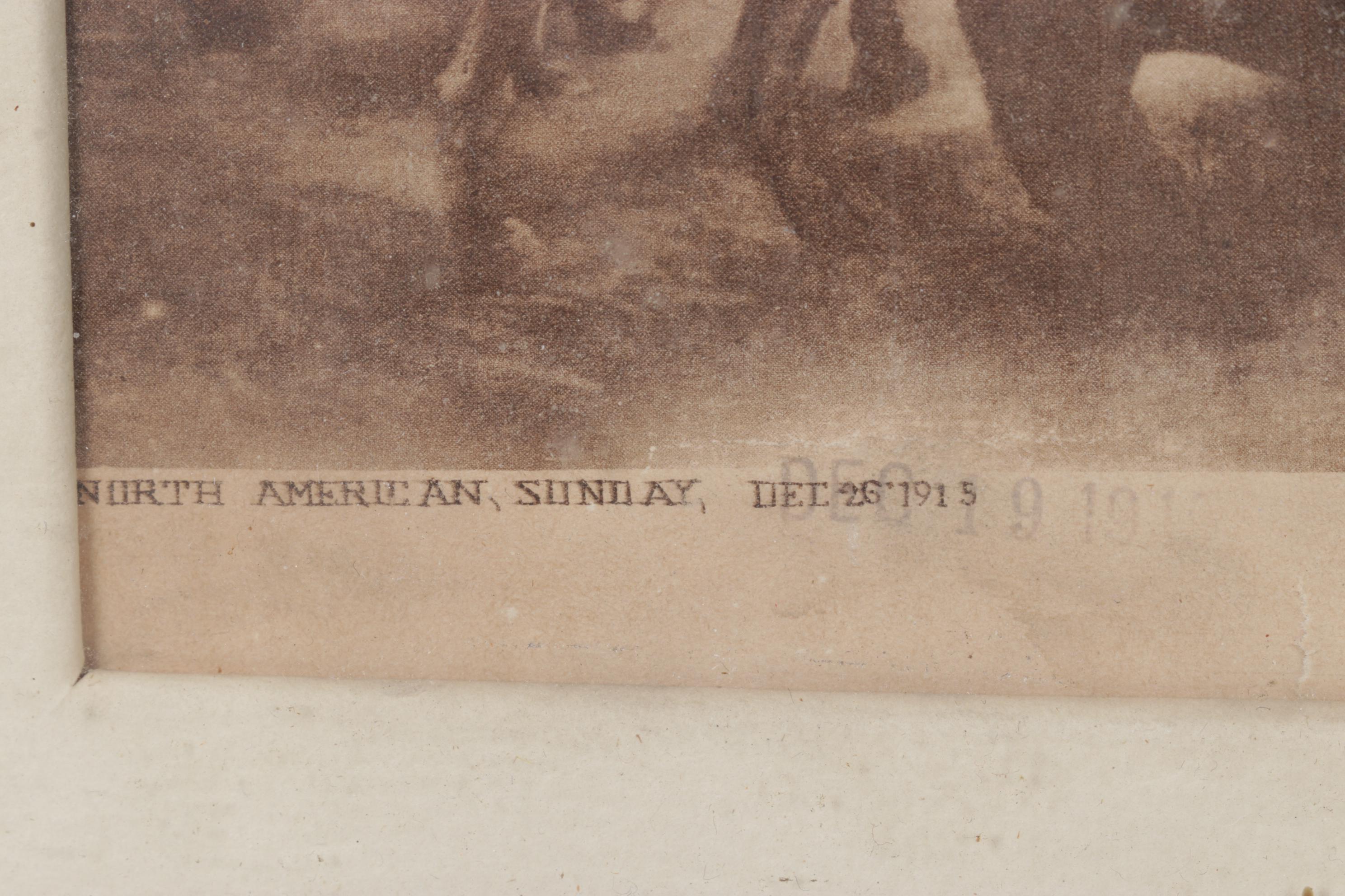 Sepia Toned Lithograph After Henri Lerolle "Arrival Of The Shepherds", 1915