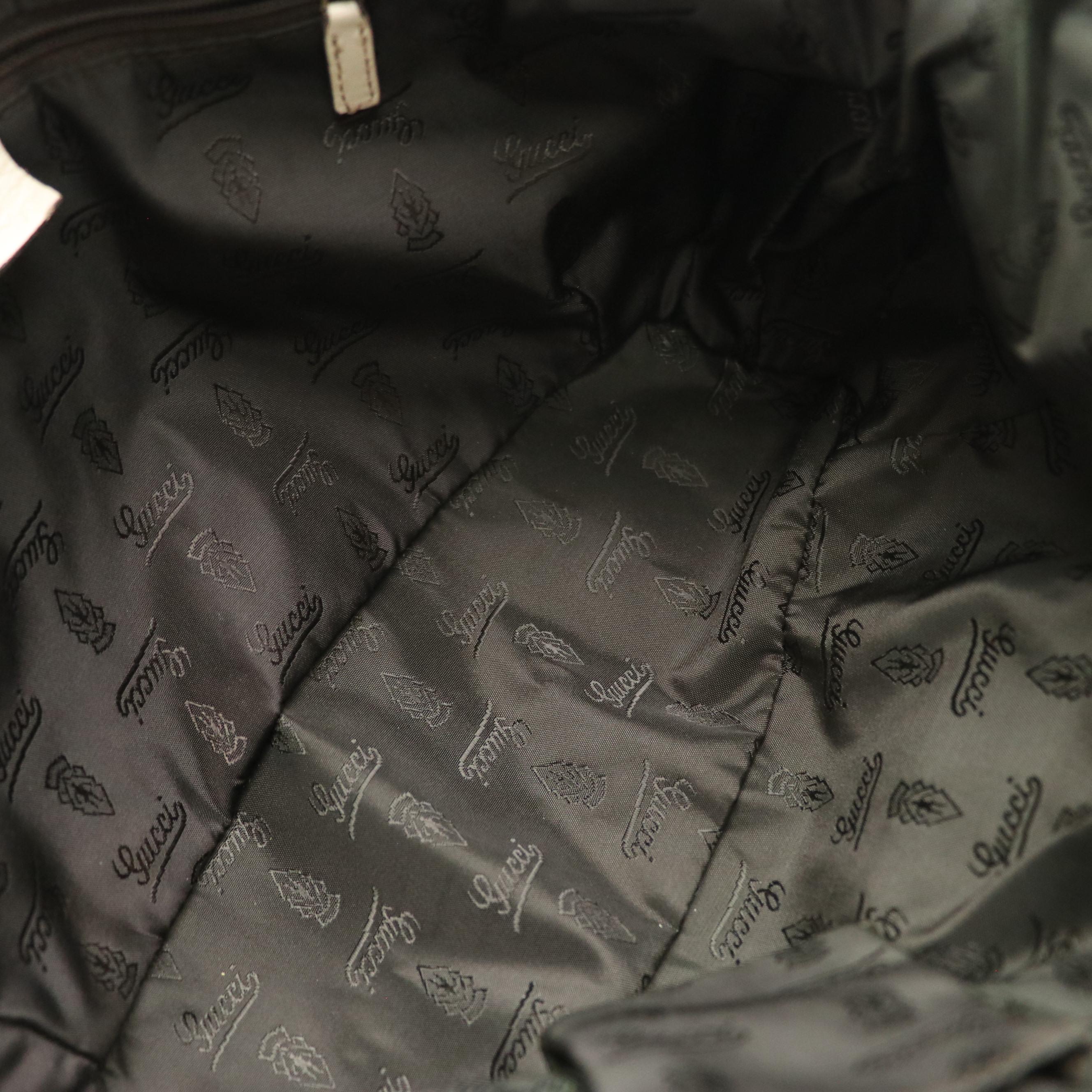 Gucci Tribeca Tassel Tote in GG Canvas and Ivory Grained Leather