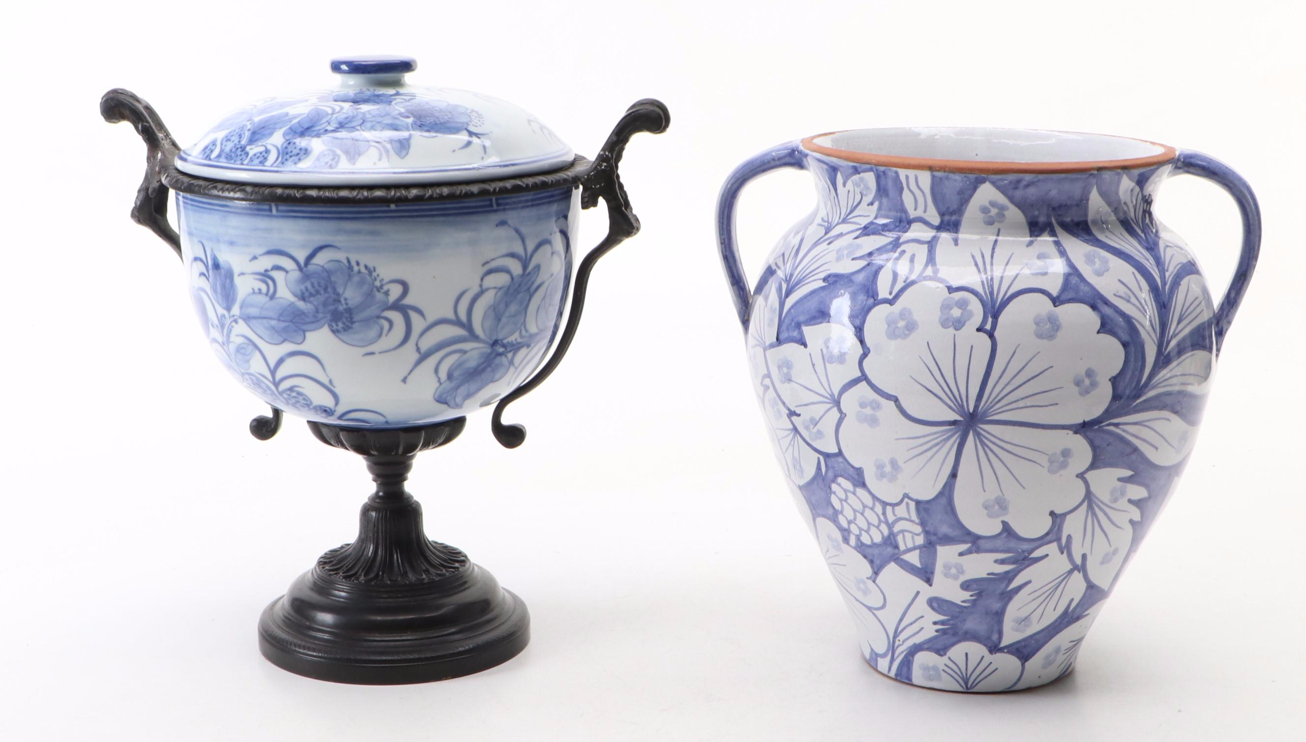 Spode, Portuguese with Other Blue and White Ceramic Table Decor