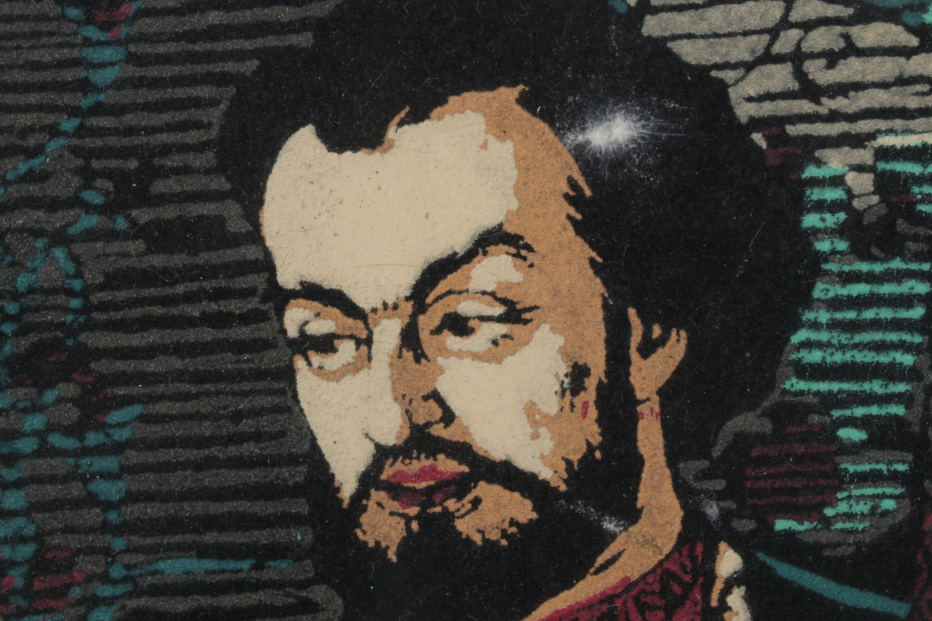 Serigraph Portrait of Seated Musician, Possibly Sayat-Nova, Late 20th Century