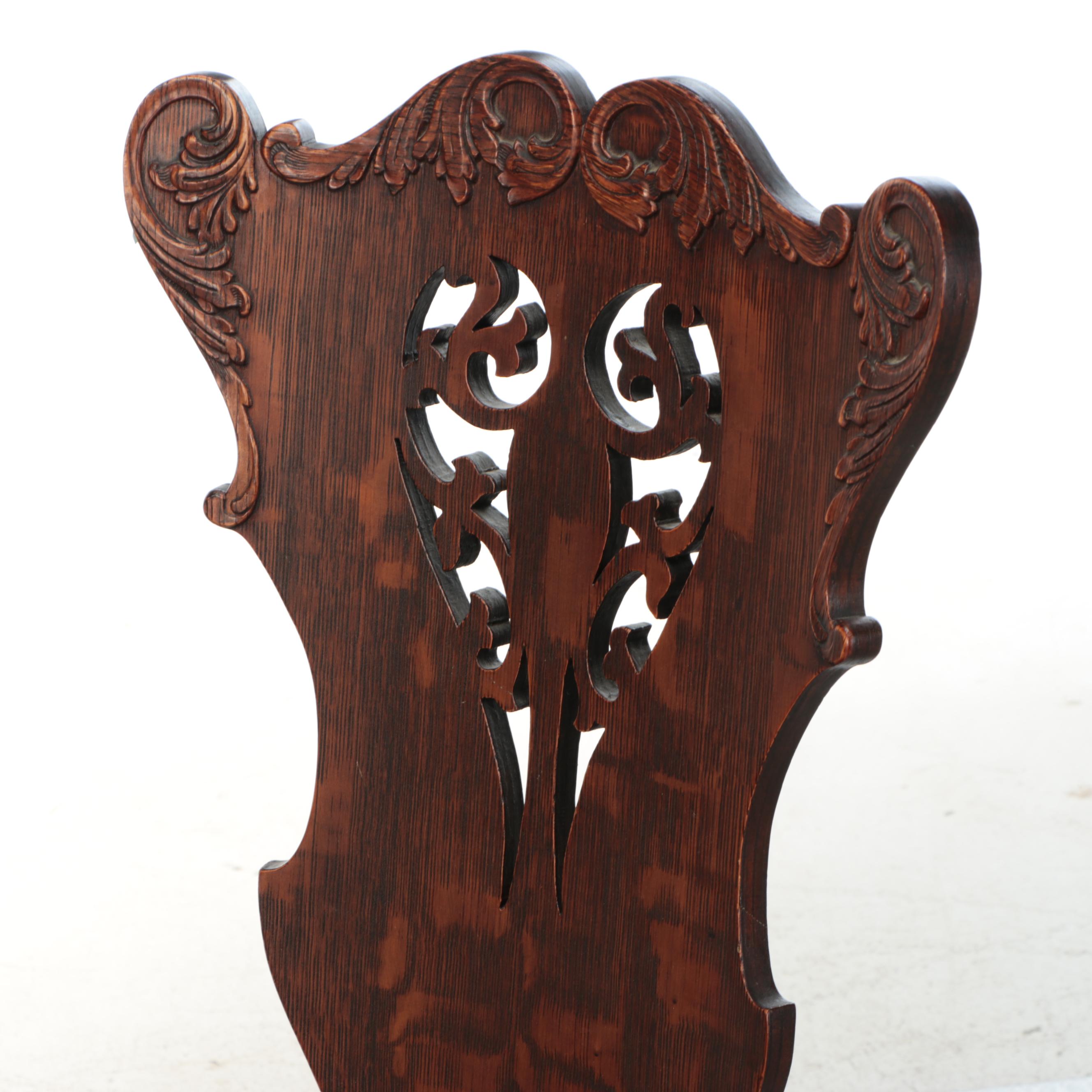 Victorian Carved Wooden Side Chair, Early 20th Century