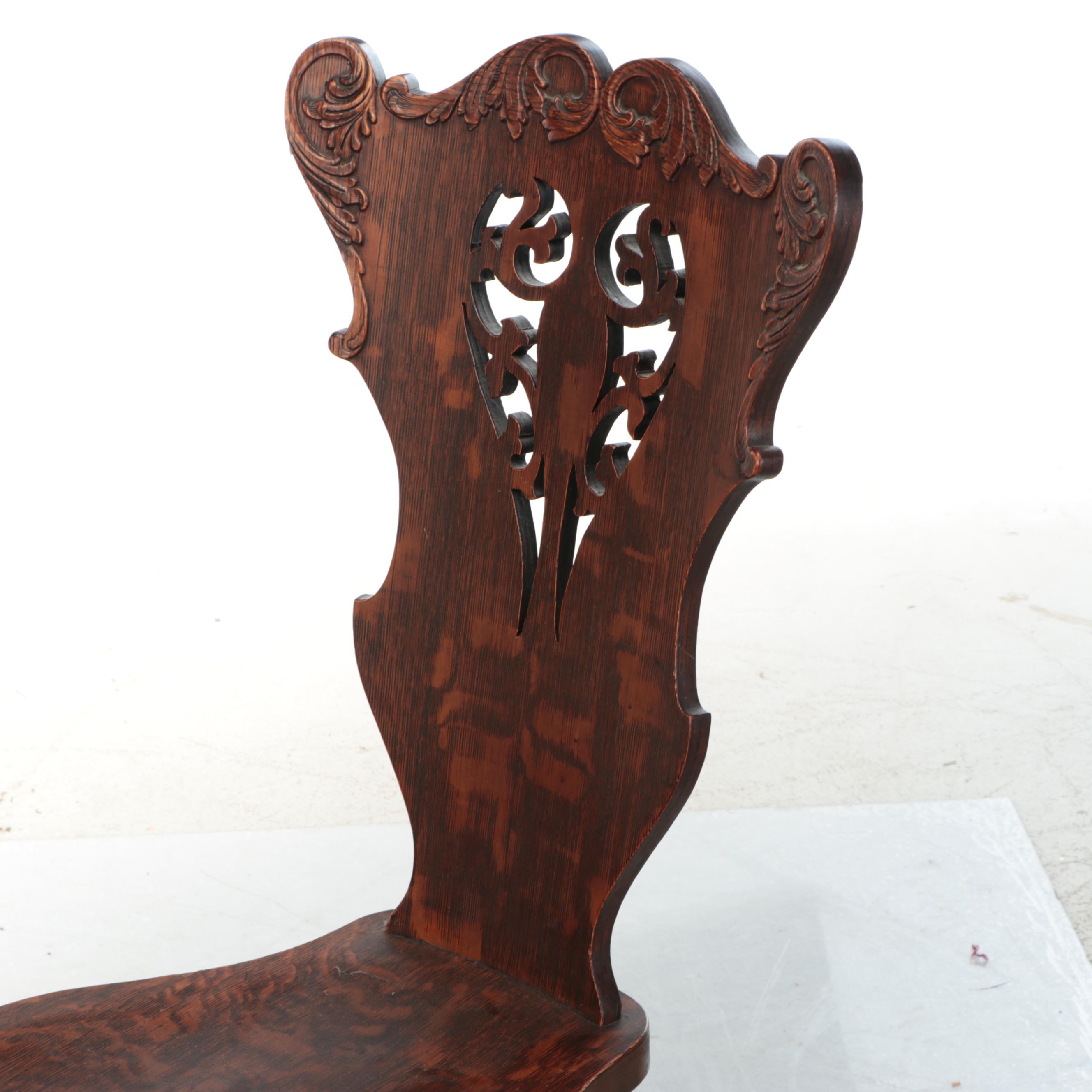 Victorian Carved Wooden Side Chair, Early 20th Century