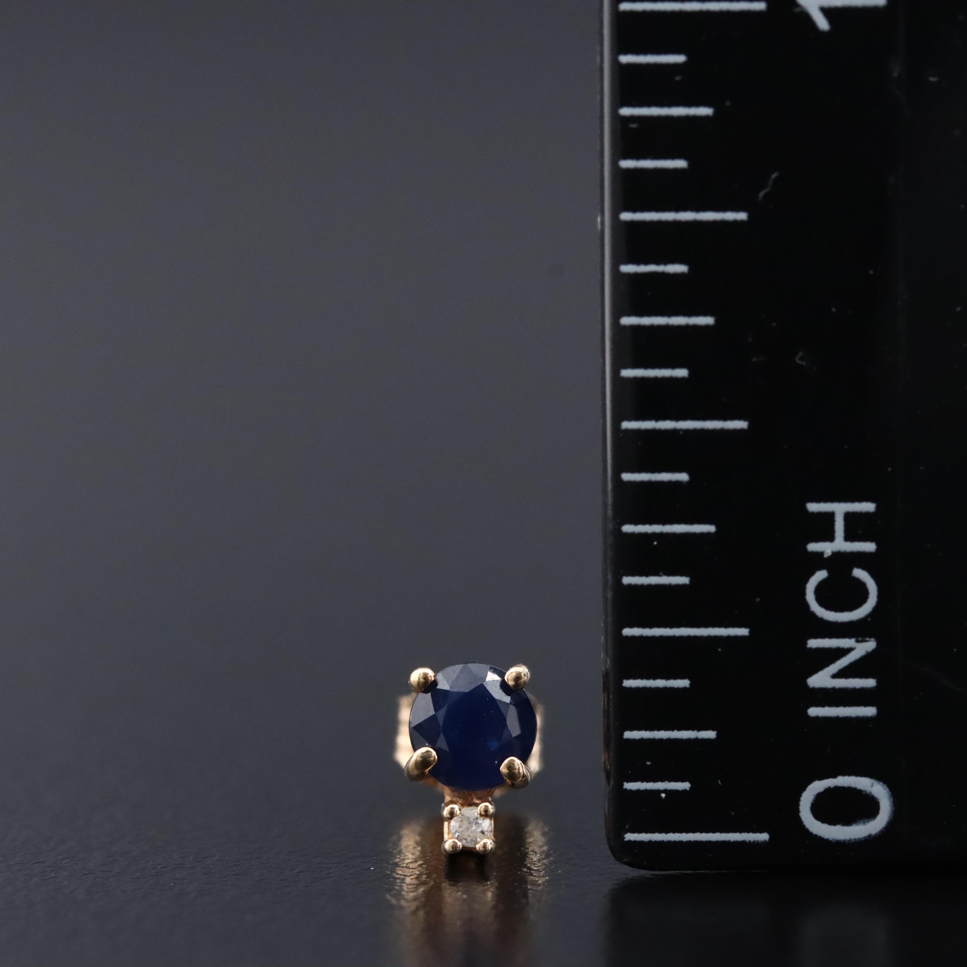 14K Sapphire and Diamond Stud Earrings and Pendant